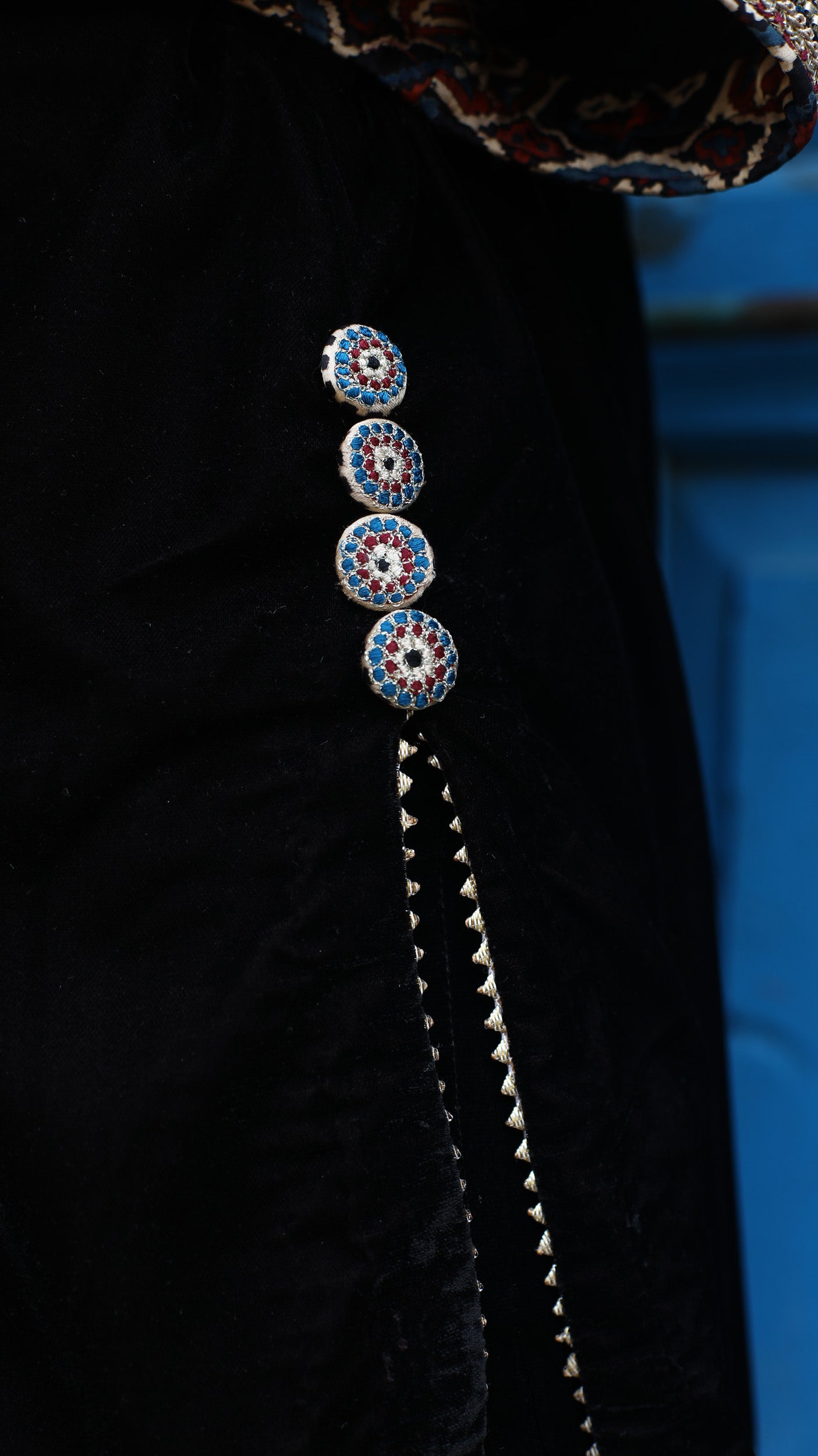 Black Velvet Silk embellished Cordset