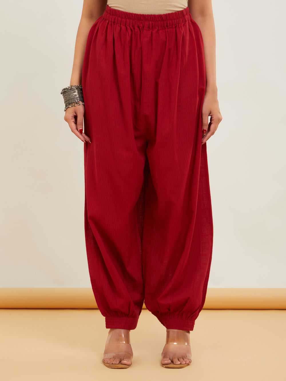 Red Ajrakh Cotton Slub Kurta And Pant