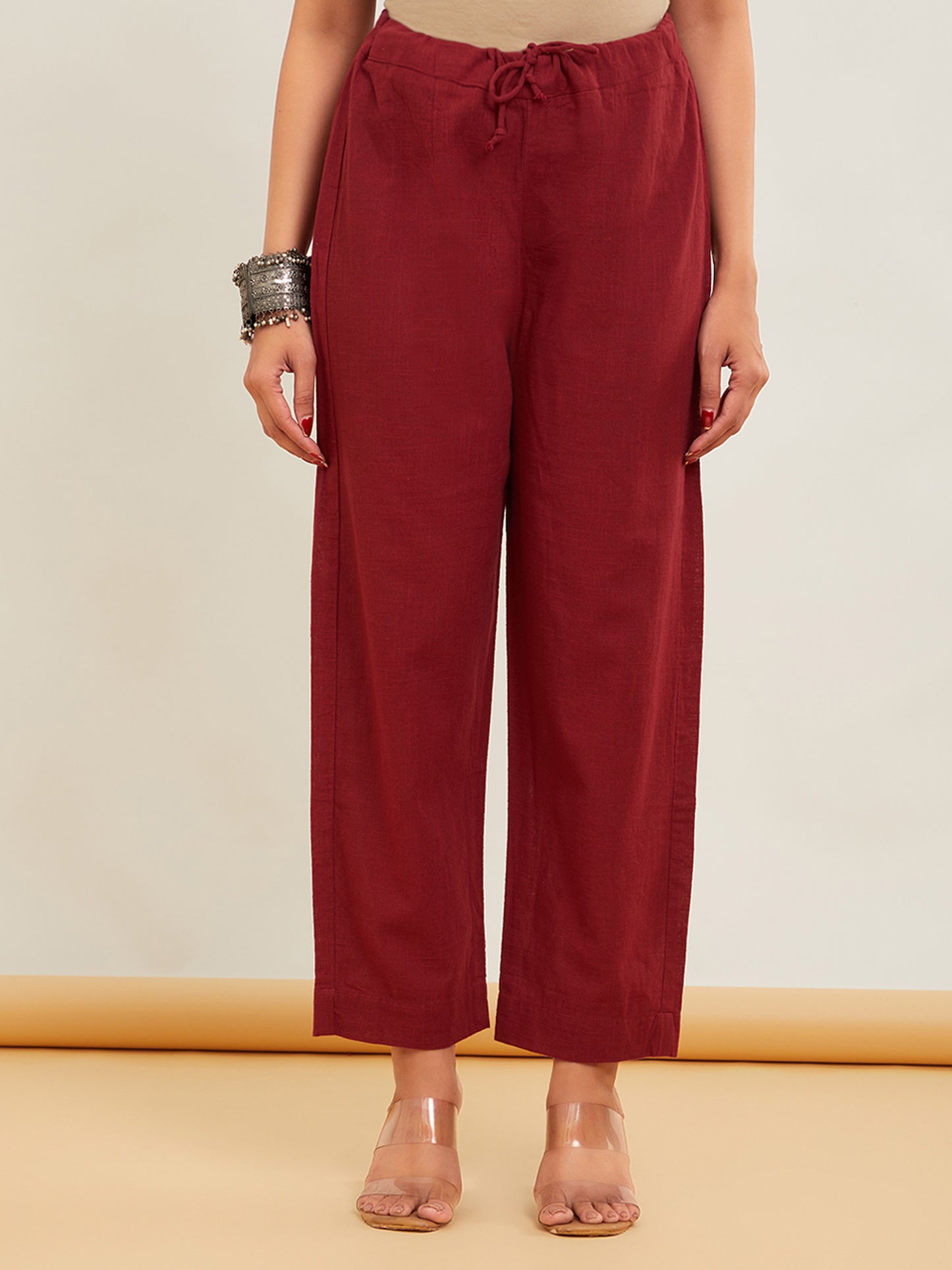 Evergreen Cotton Pants in Solid Colors With Pockets