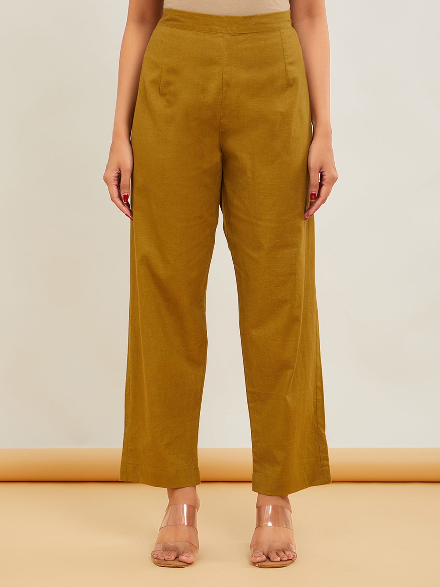 Evergreen Cotton Pants in Solid Colors With Pockets