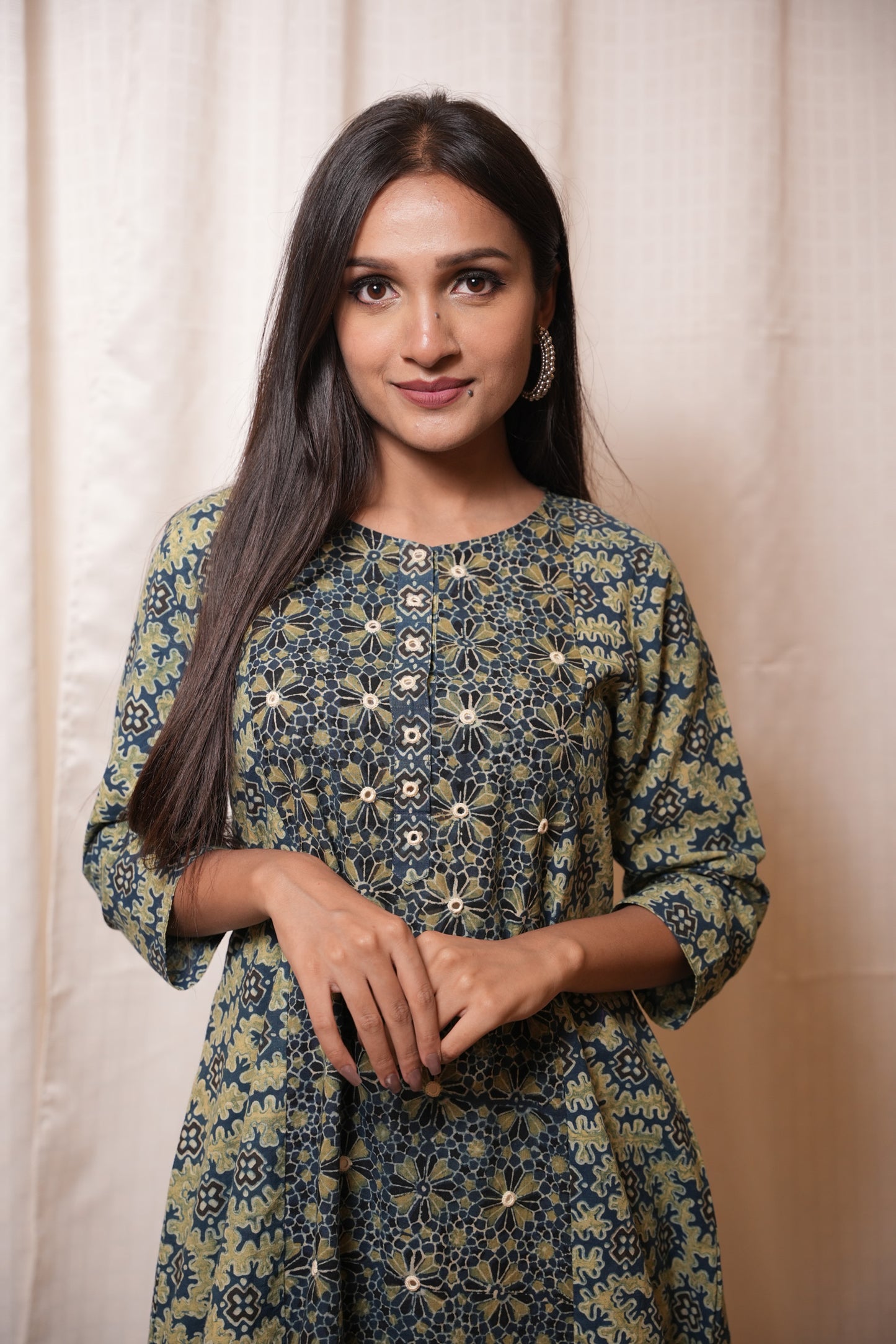 Green ajrakh cordset