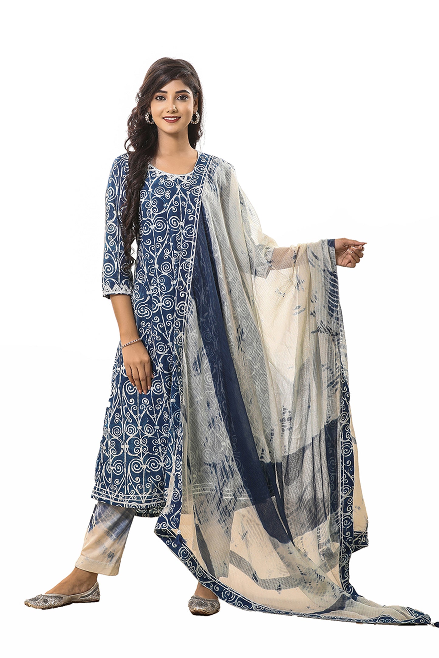 Indigo Beaded kurta