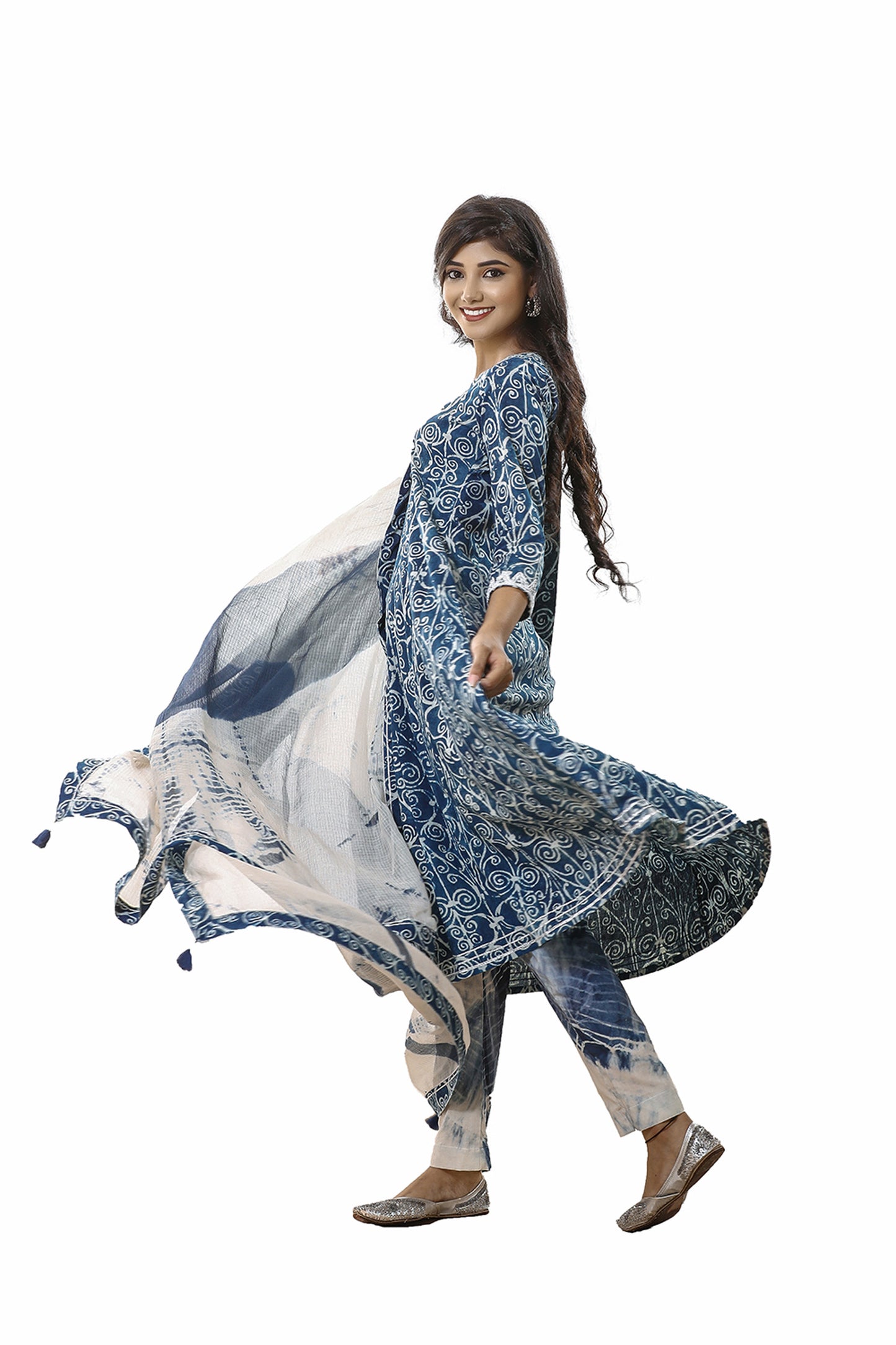 Indigo Beaded kurta