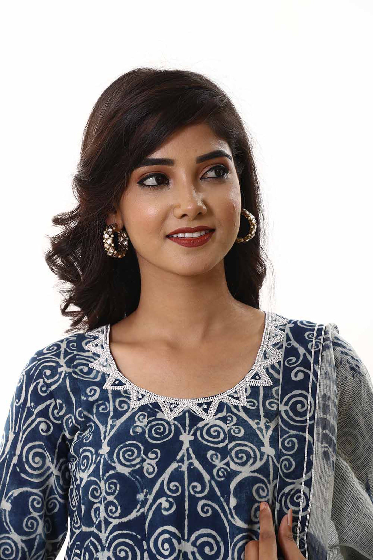 Indigo Beaded kurta