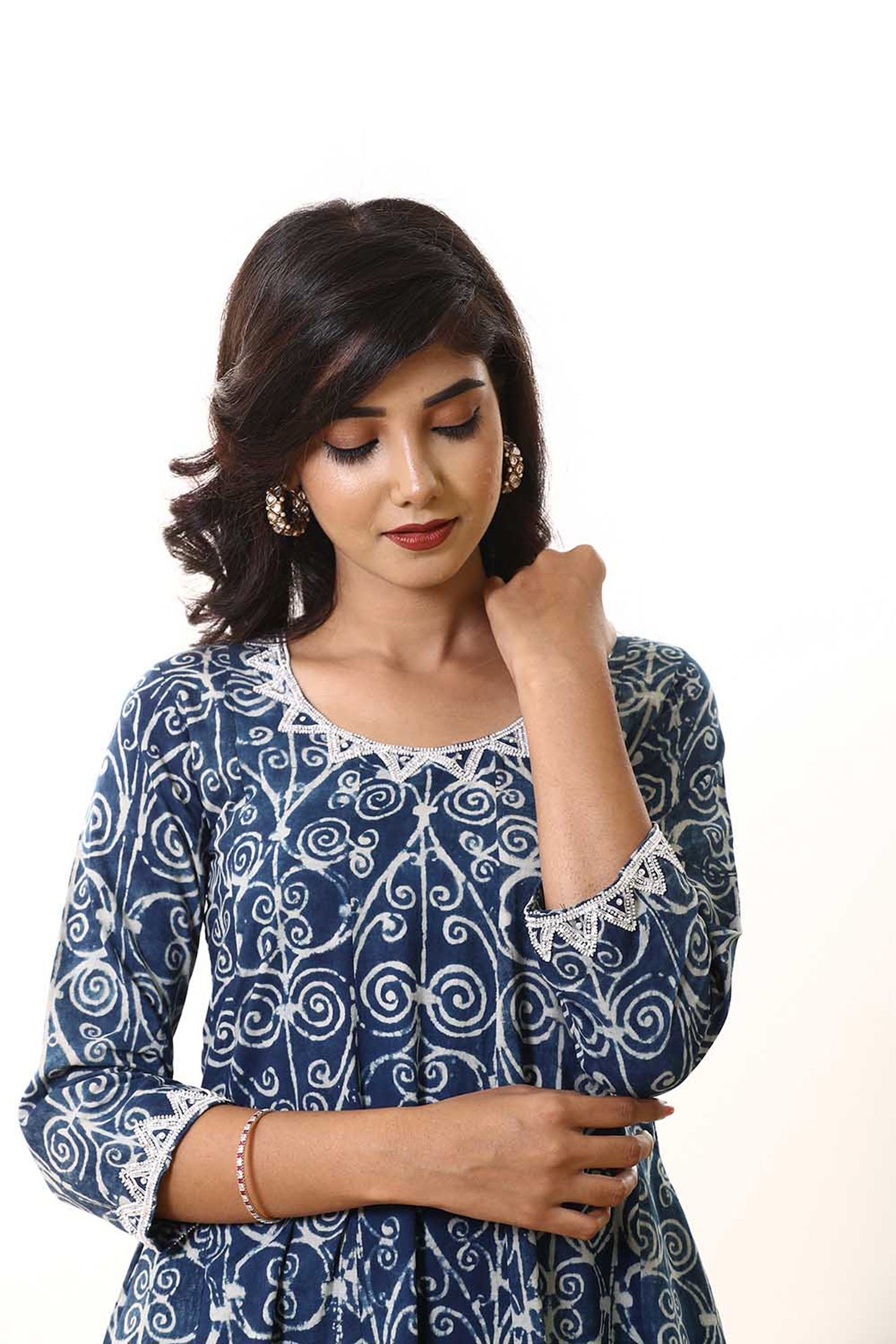 Indigo Beaded kurta