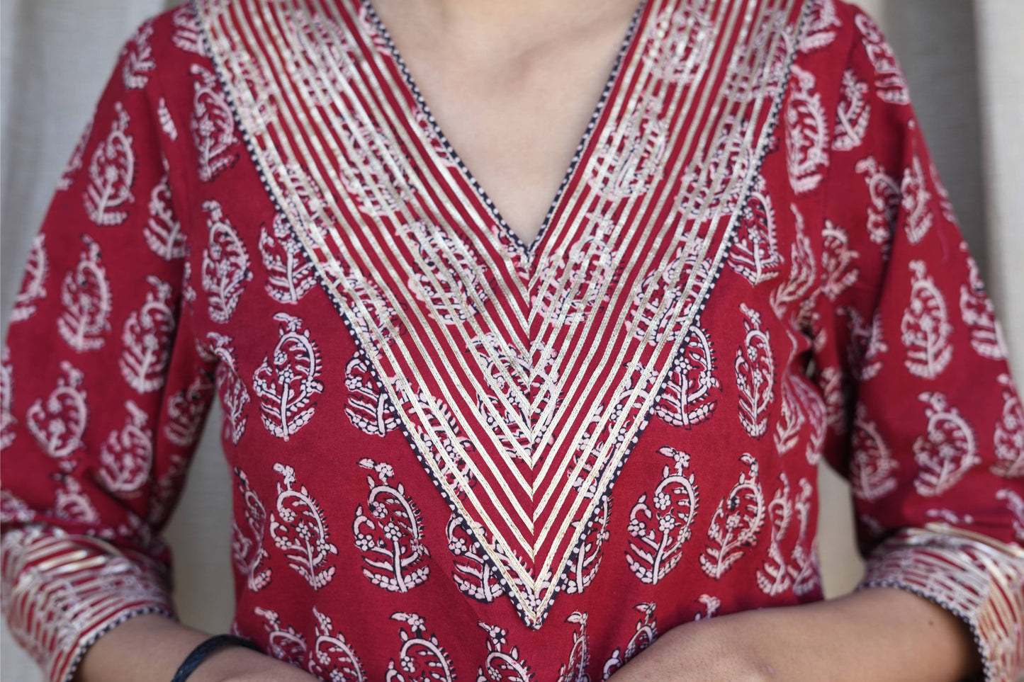 Red Bagh jaal print  Gotta Work Kurta
