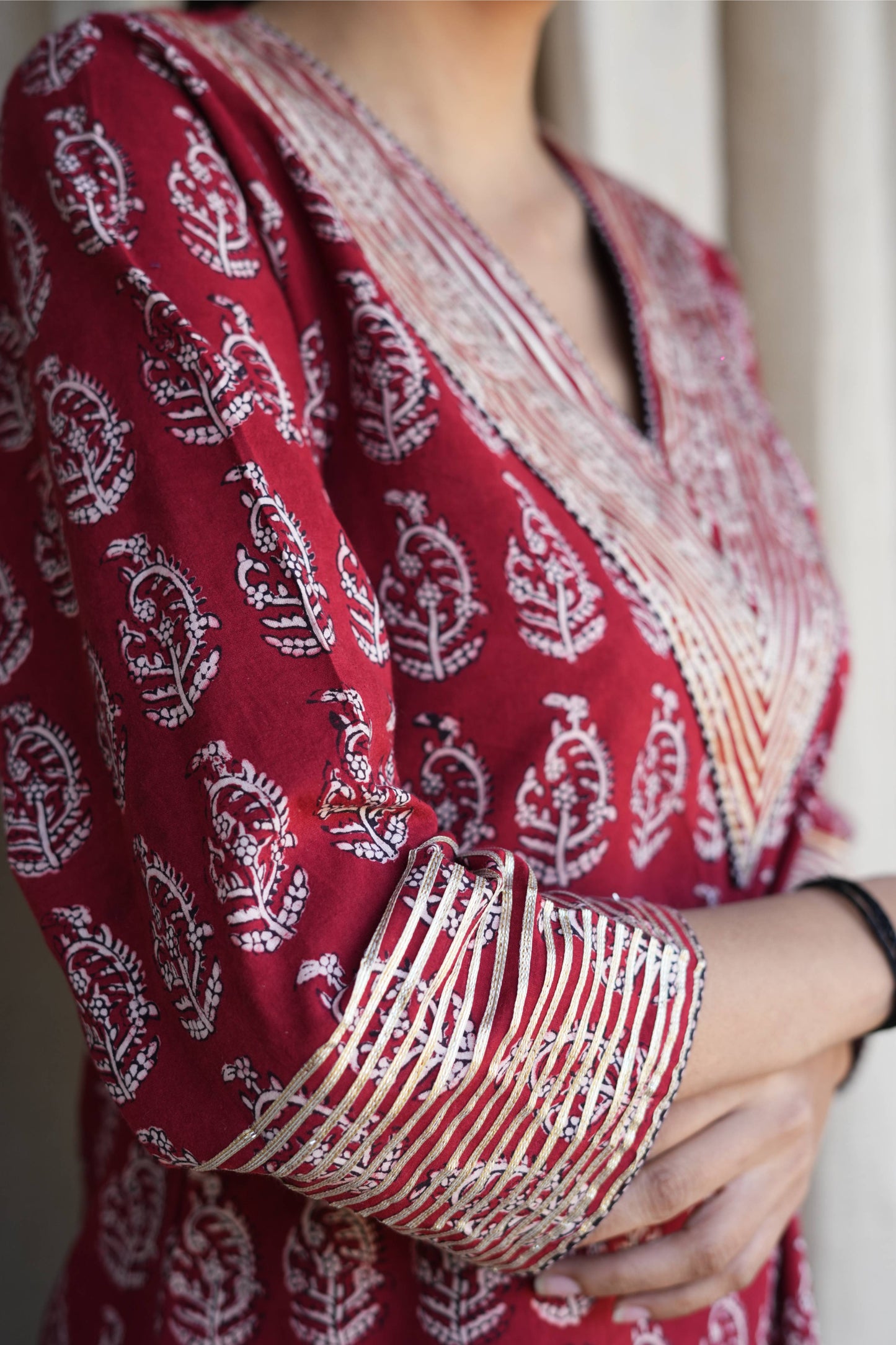 Red Bagh jaal print  Gotta Work Kurta