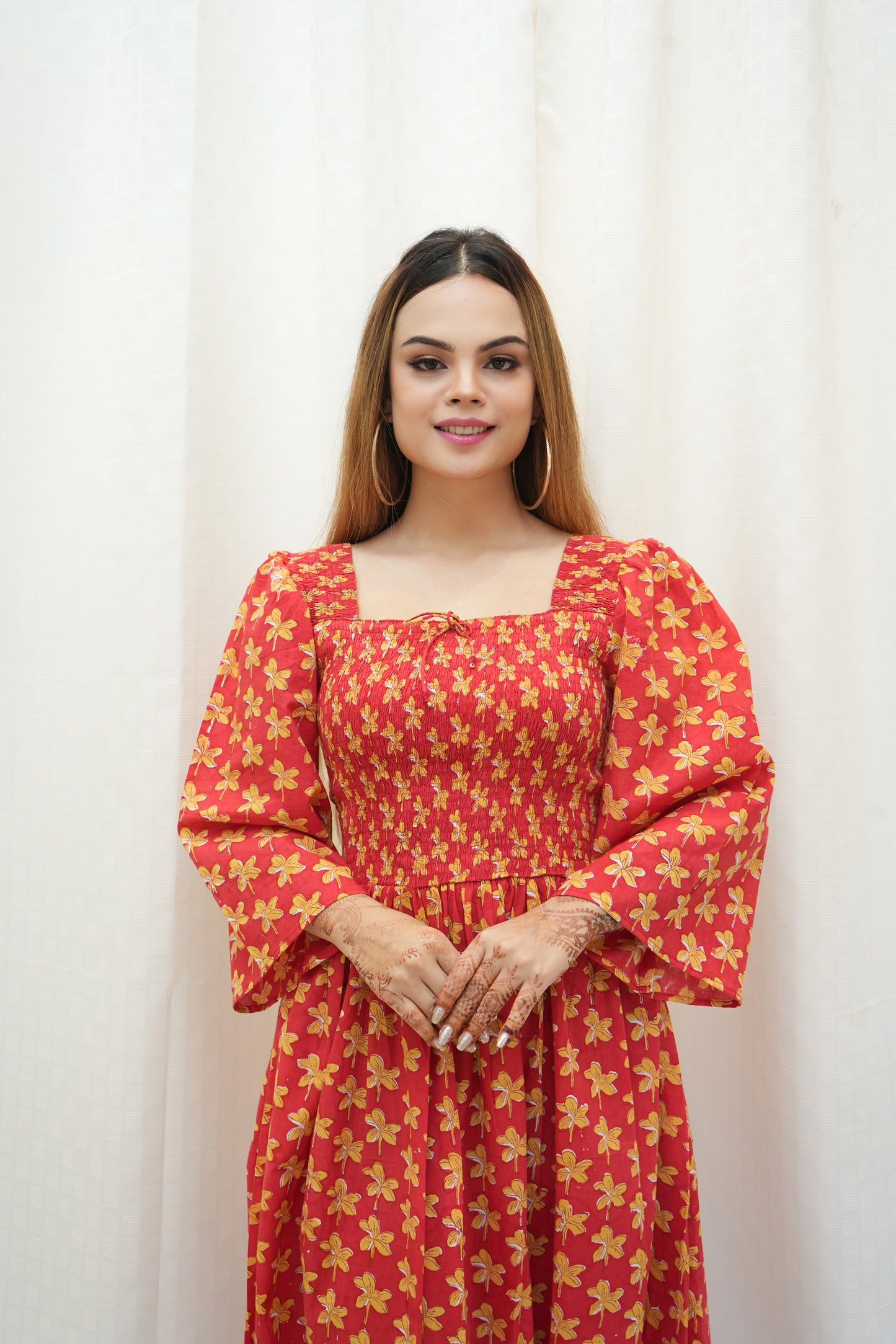 Red Smocking Dress
