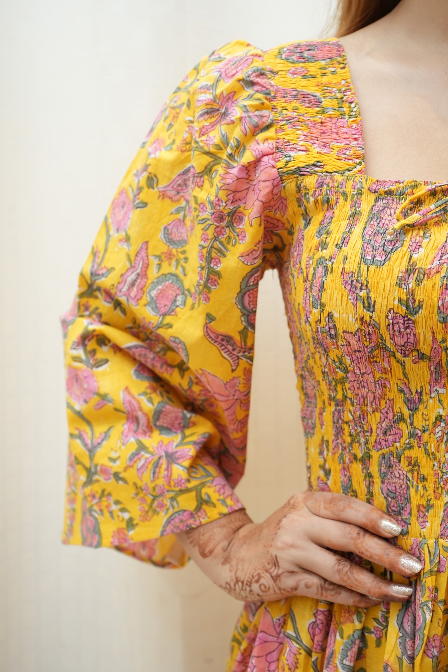 Yellow Smocking Dress