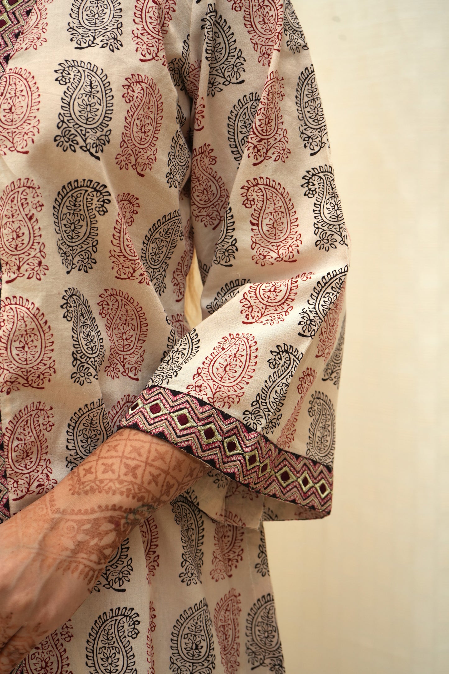 Bagh Print silk embroidered Cord set