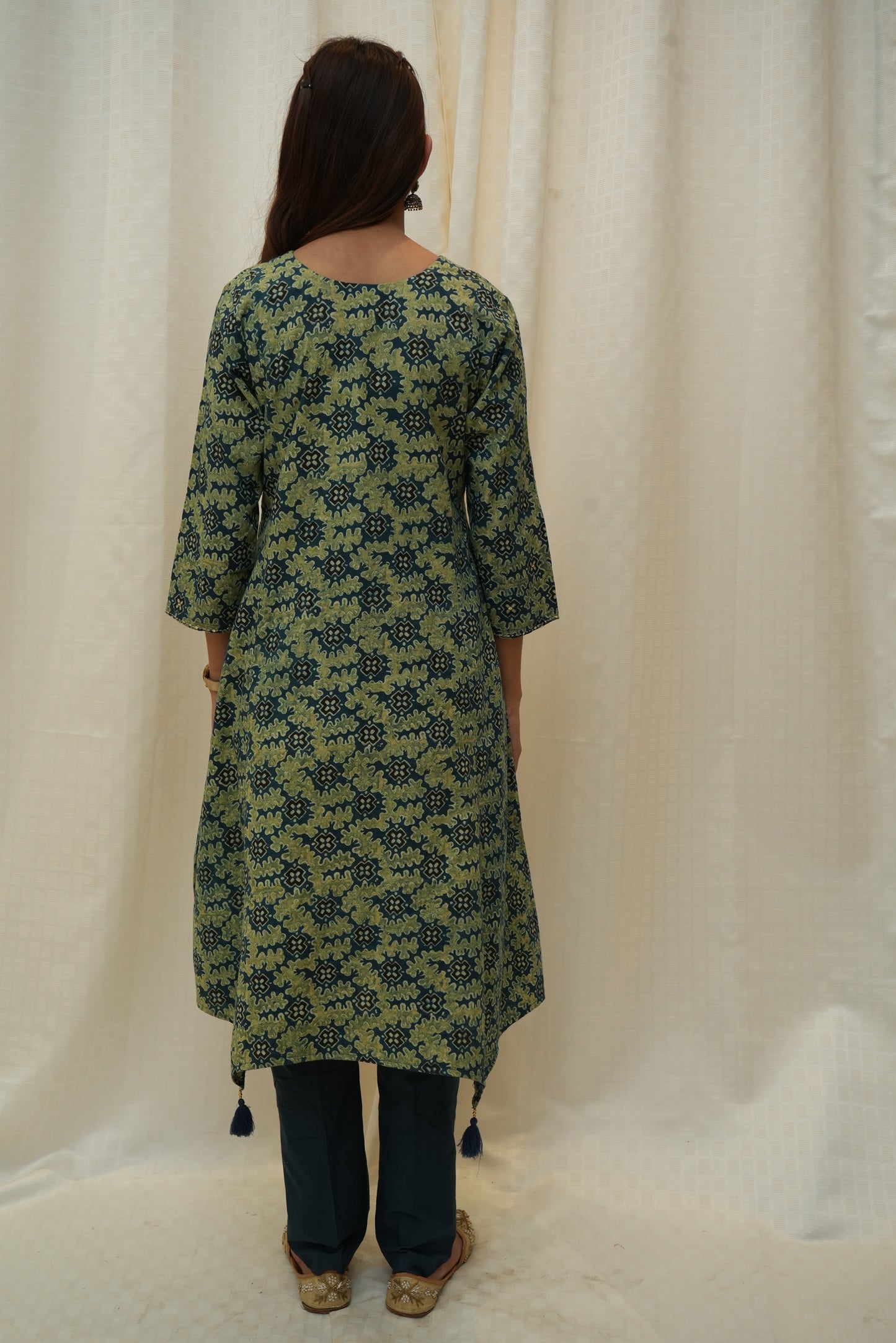 Green blue mirror work Suitset
