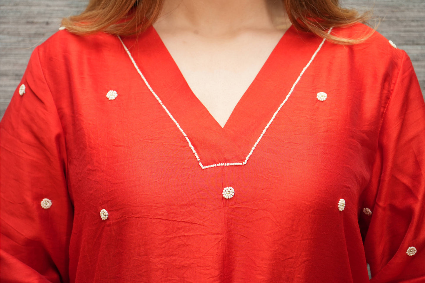 Chanderi Beaded Work Kurta And Pant