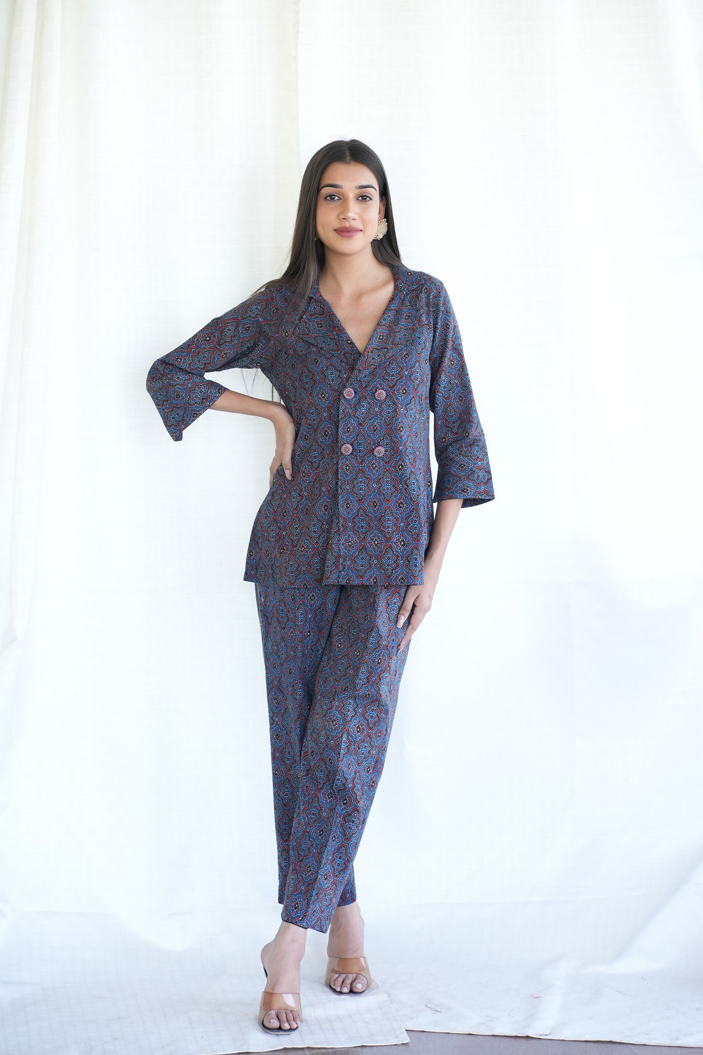 Blue Ajrakh Cordset