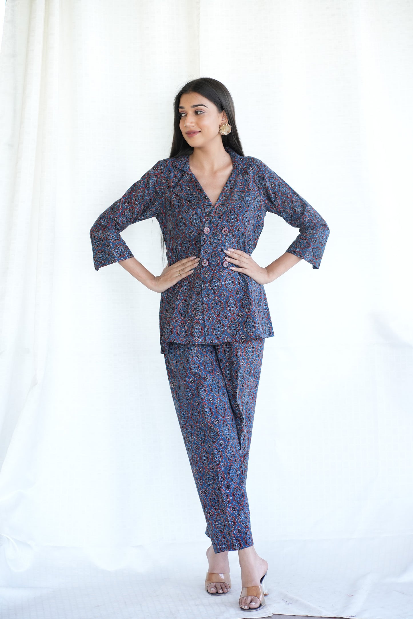 Blue Ajrakh Cordset