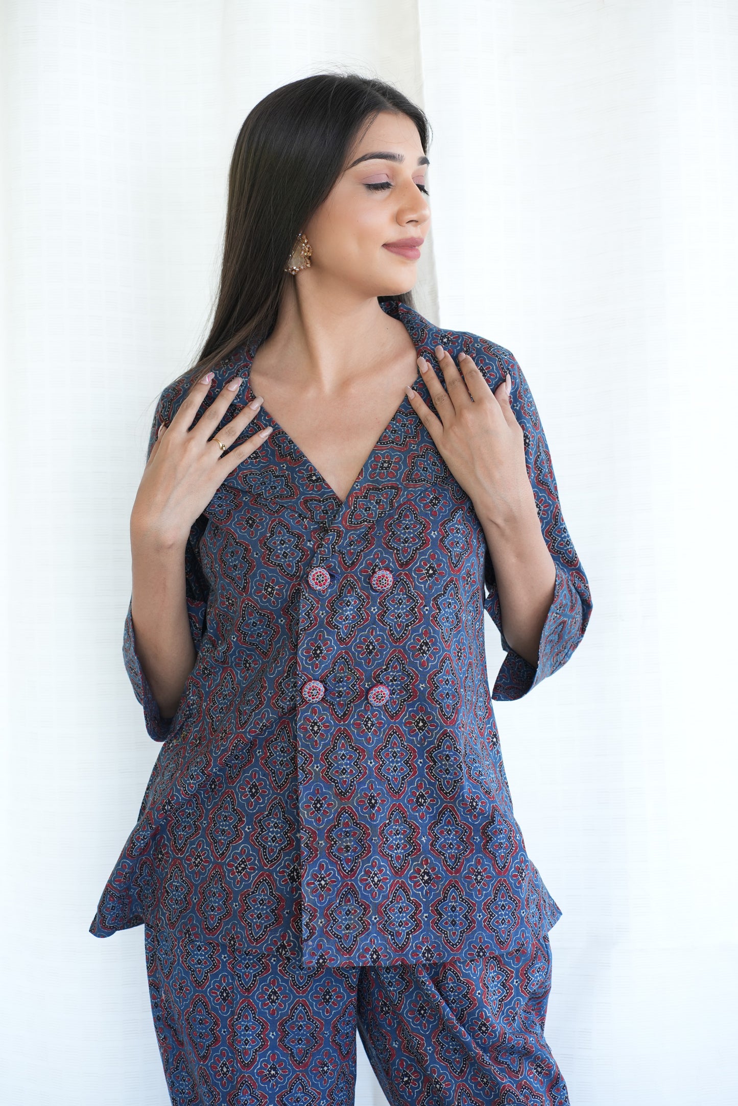 Blue Ajrakh Cordset