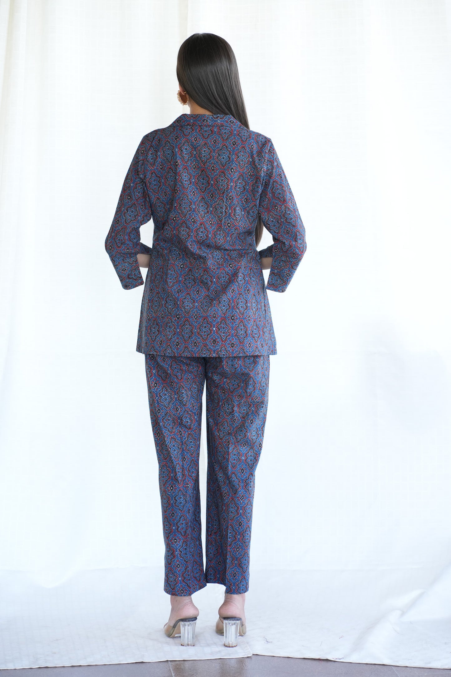Blue Ajrakh Cordset