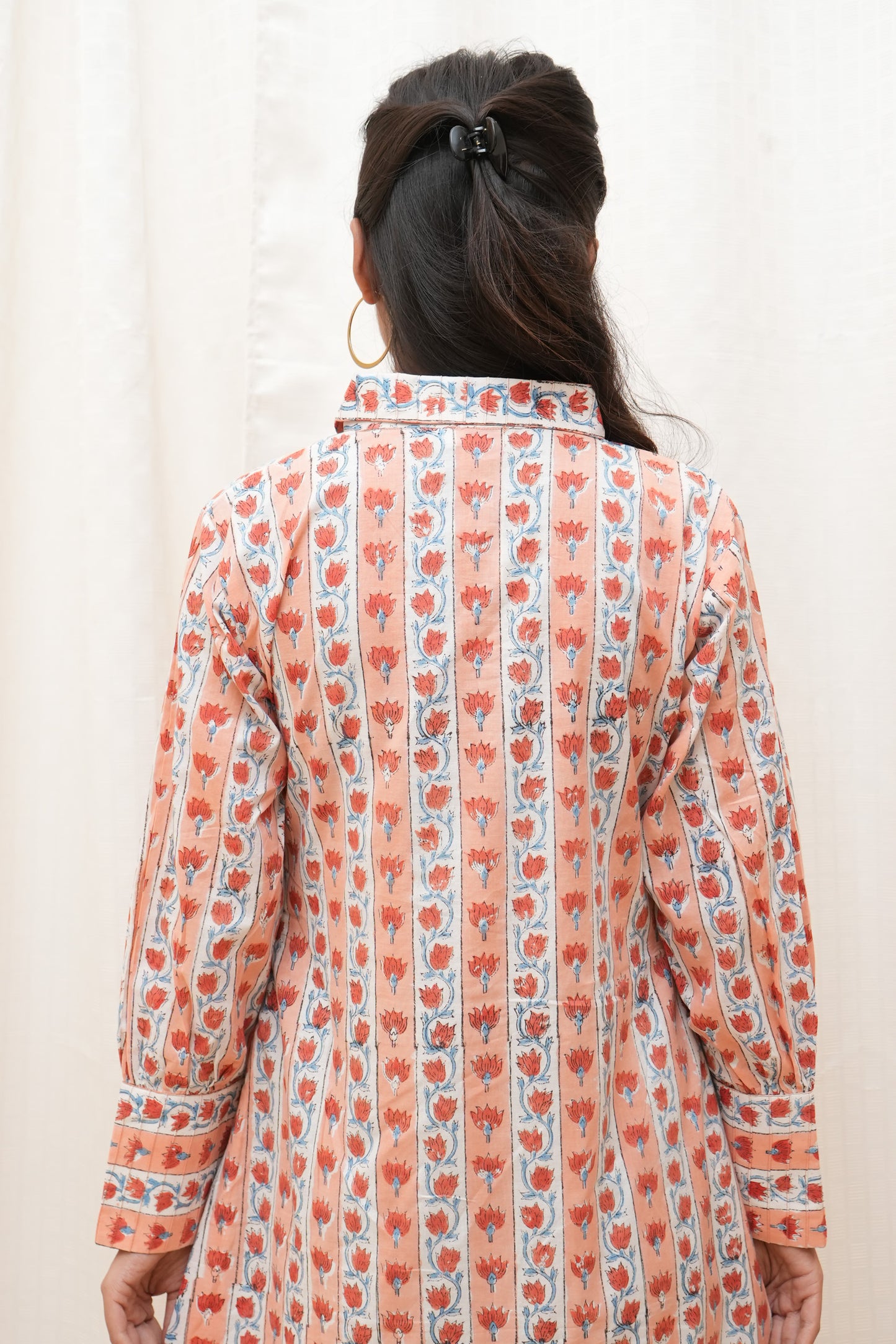 Orange Striped floral dress