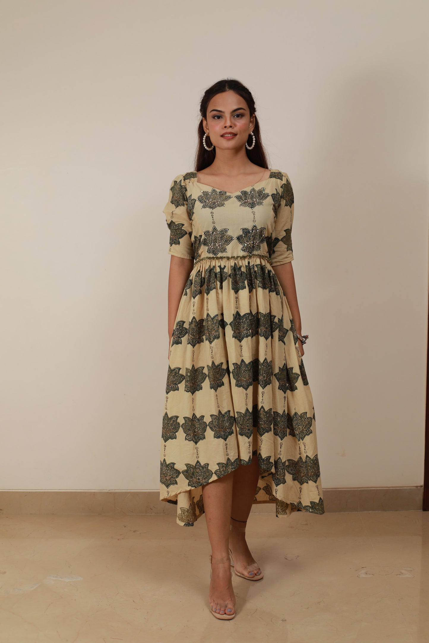 Ajrakh lotus dress
