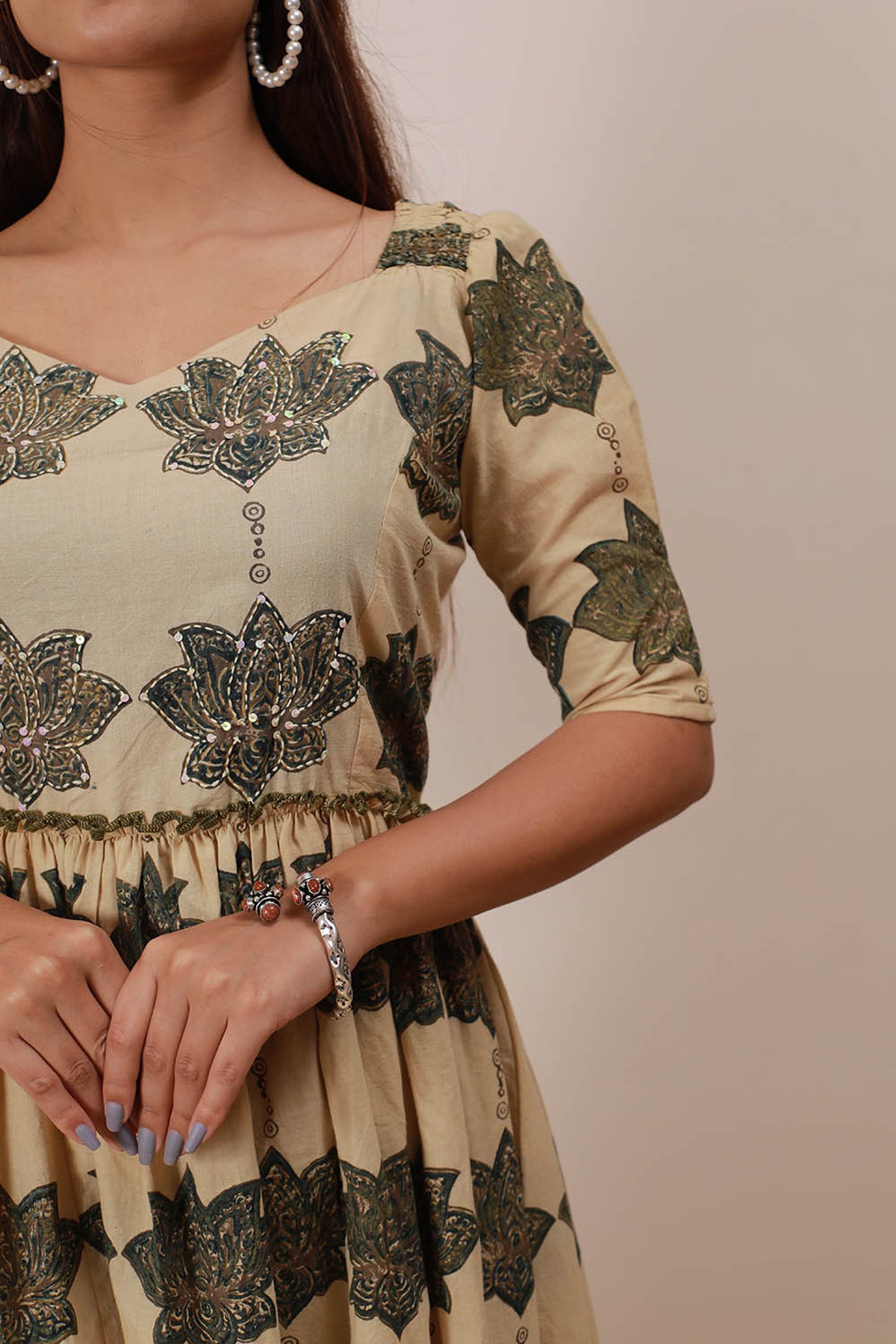 Ajrakh lotus dress