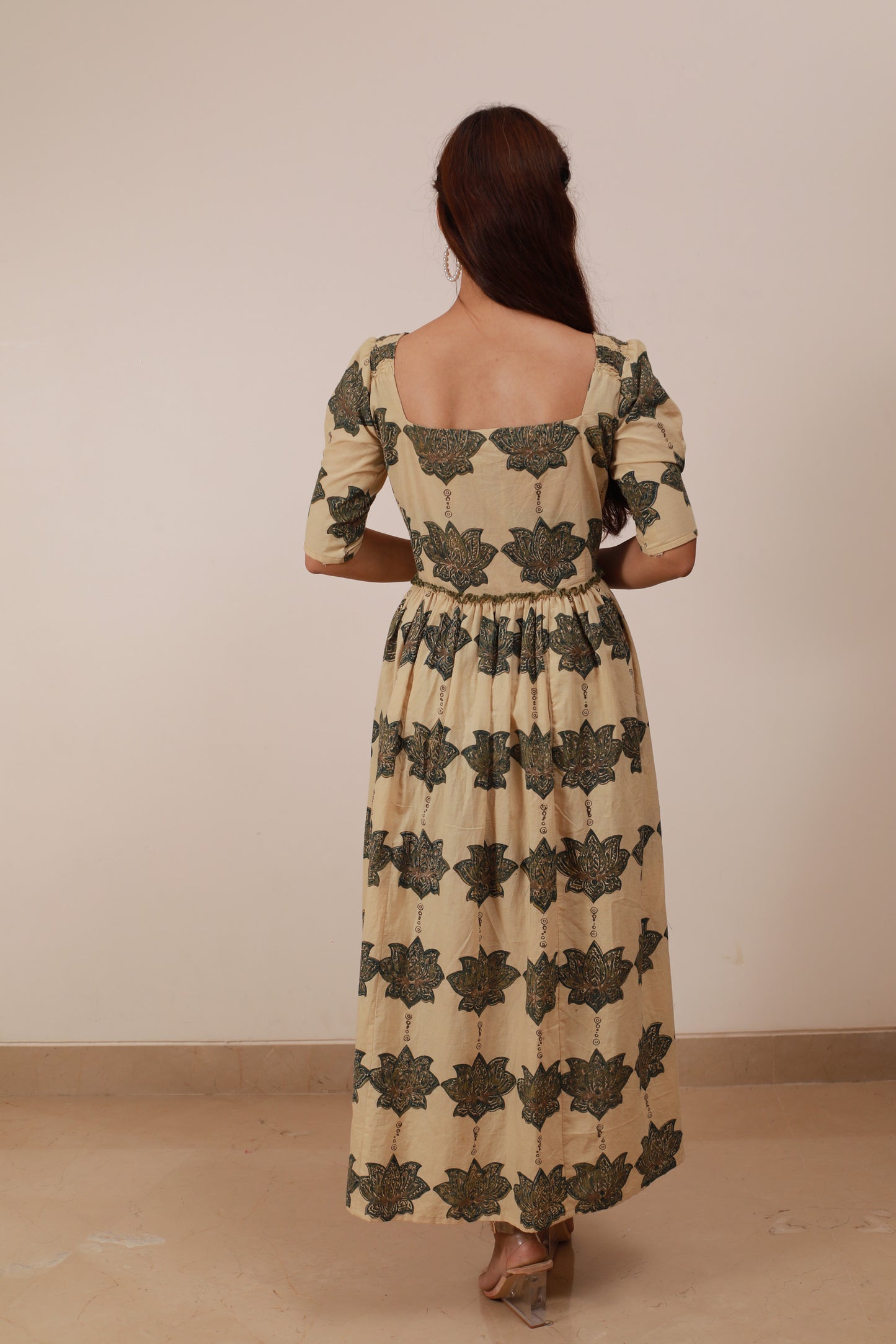 Ajrakh lotus dress