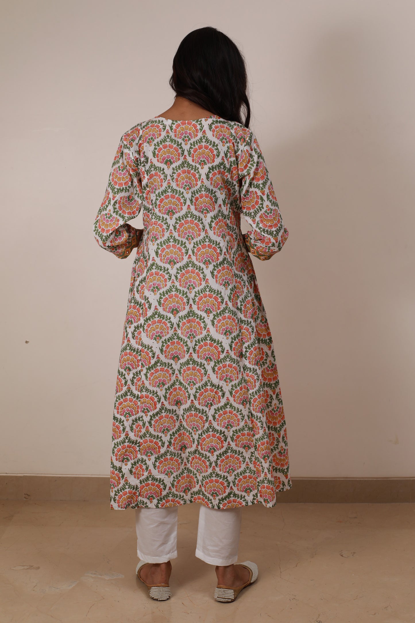 Yellow OG shape Printed Multicolor Kurta