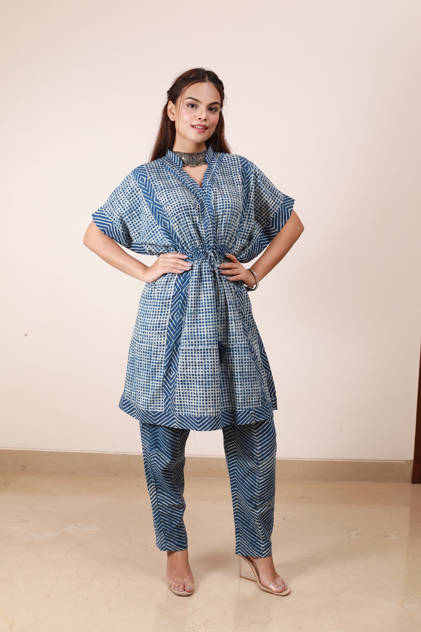 Indigo kaftan style Cordset