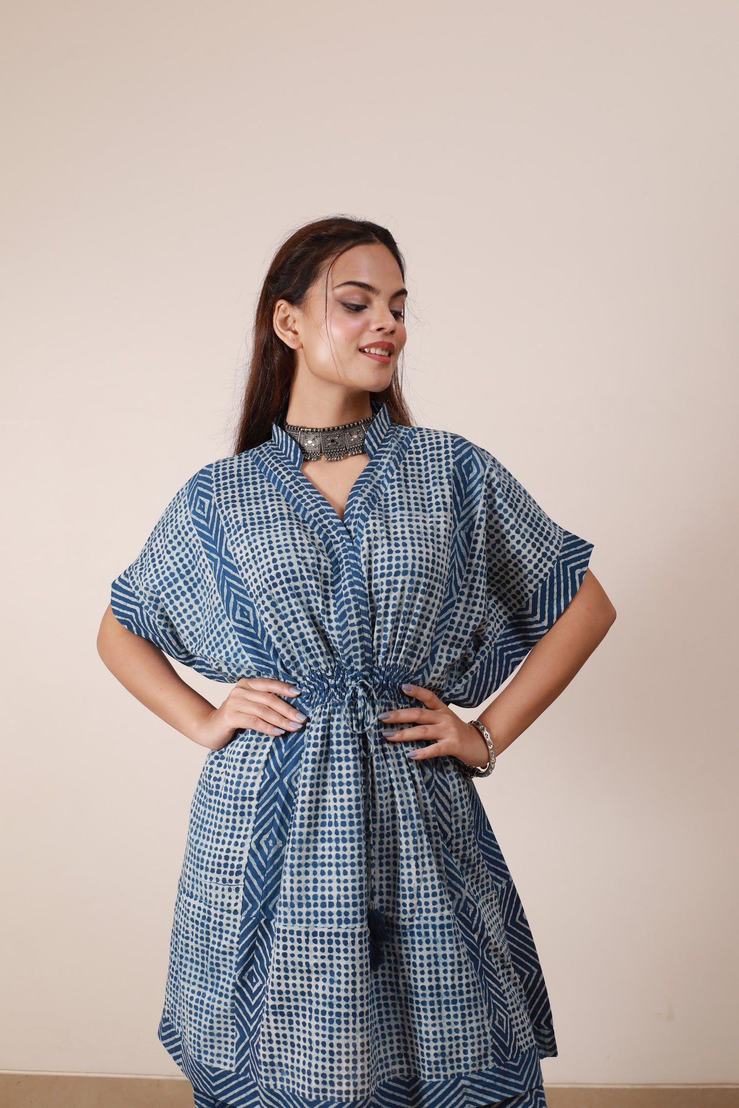 Indigo kaftan style Cordset