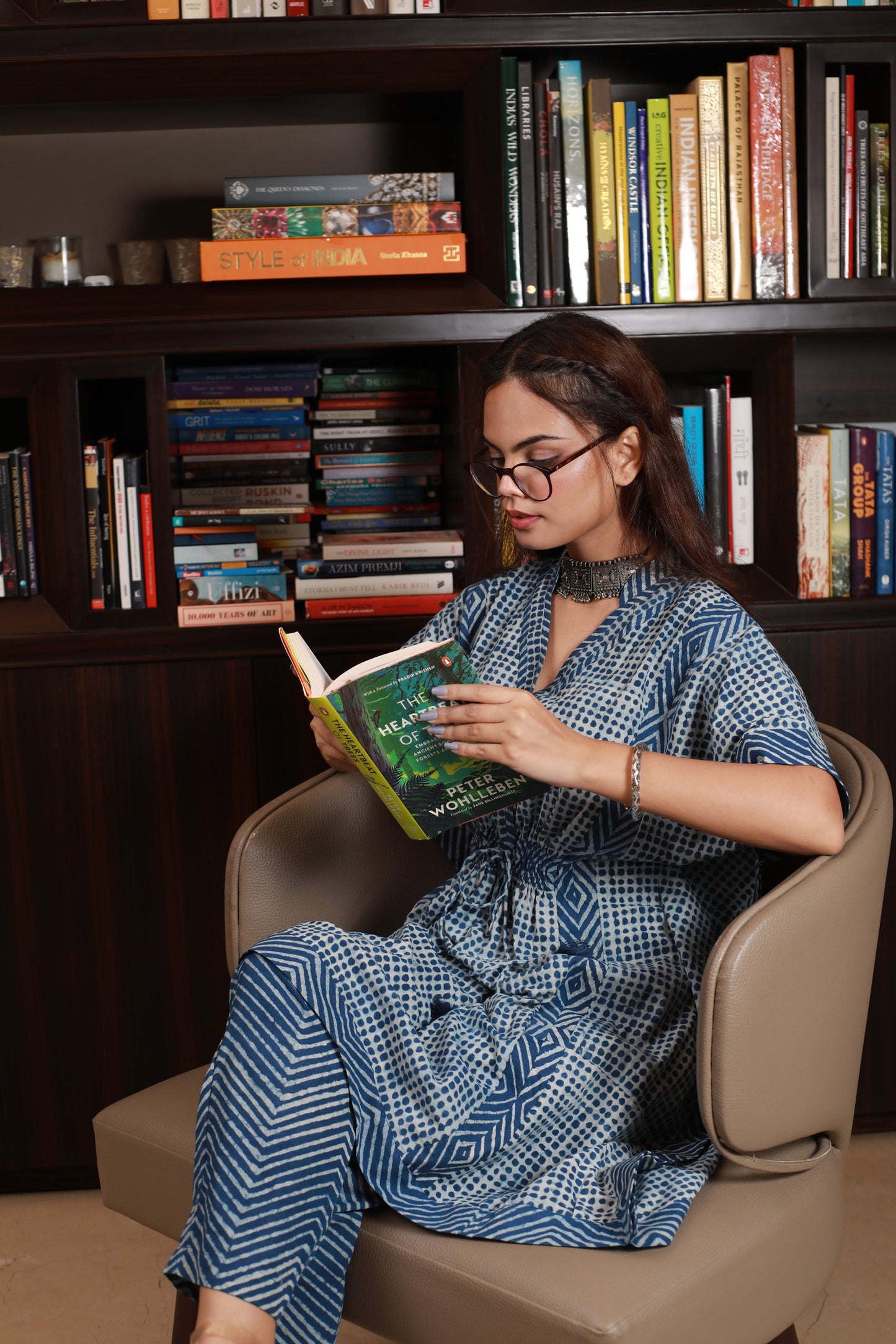 Indigo kaftan style Cordset