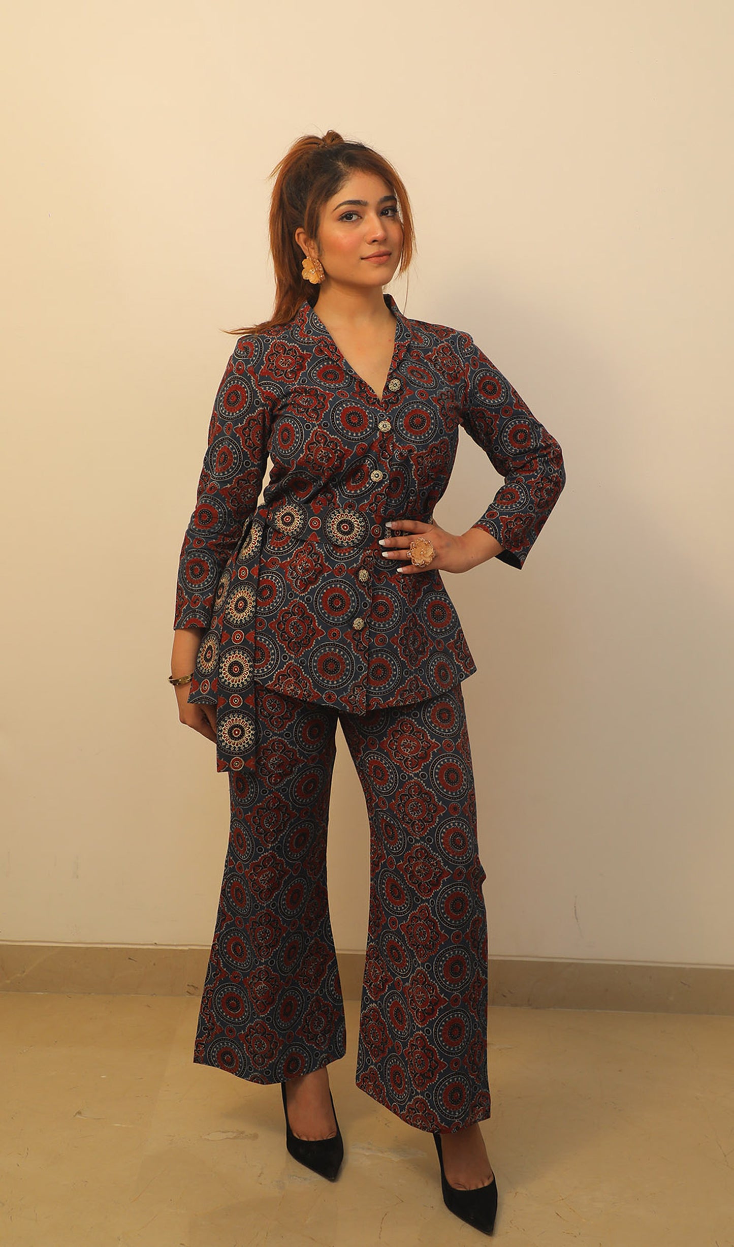 Blue Ajrakh Cordset