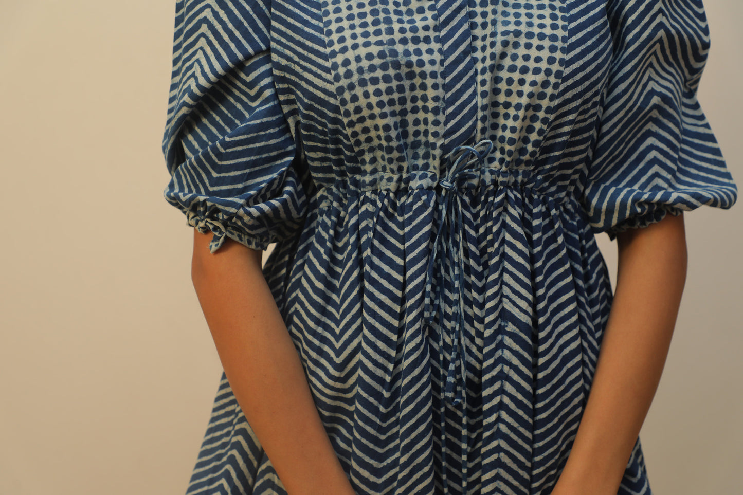 Indigo Zigzag Top