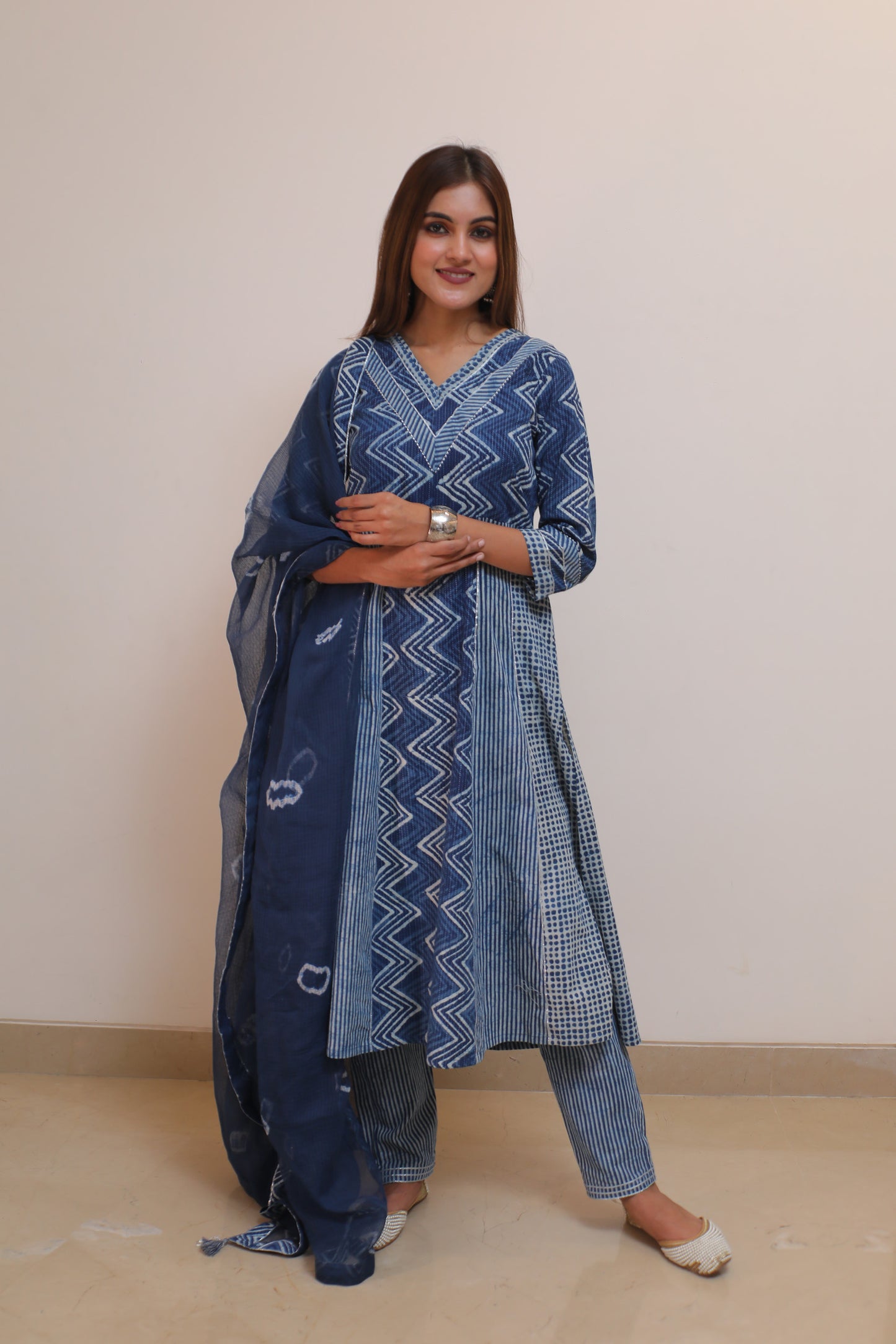 Indigo zigzag Kurta