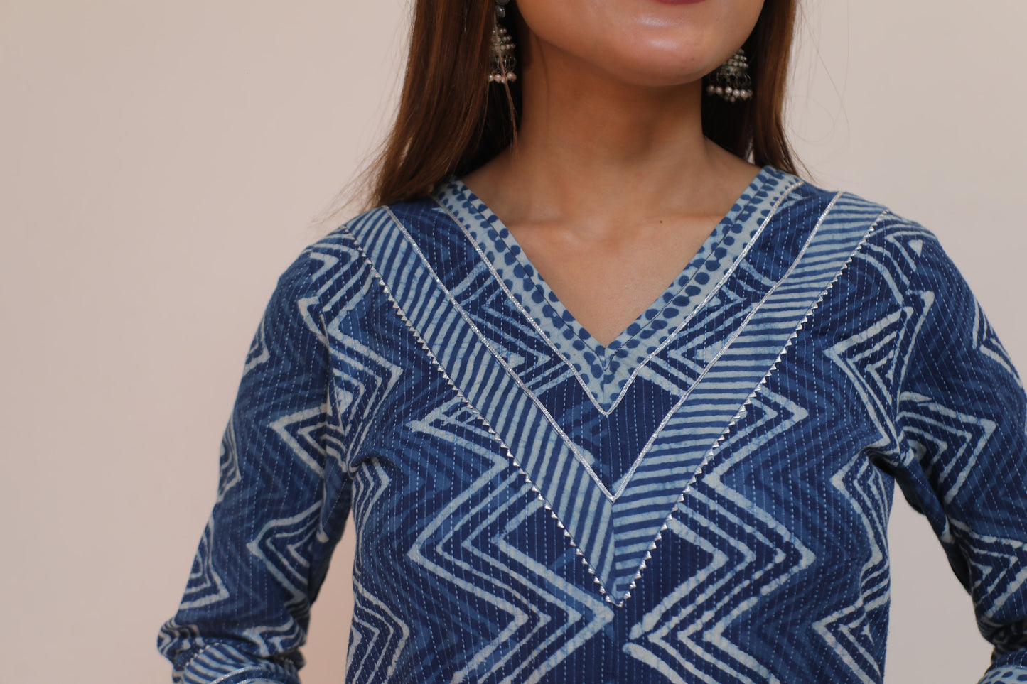 Indigo zigzag Kurta