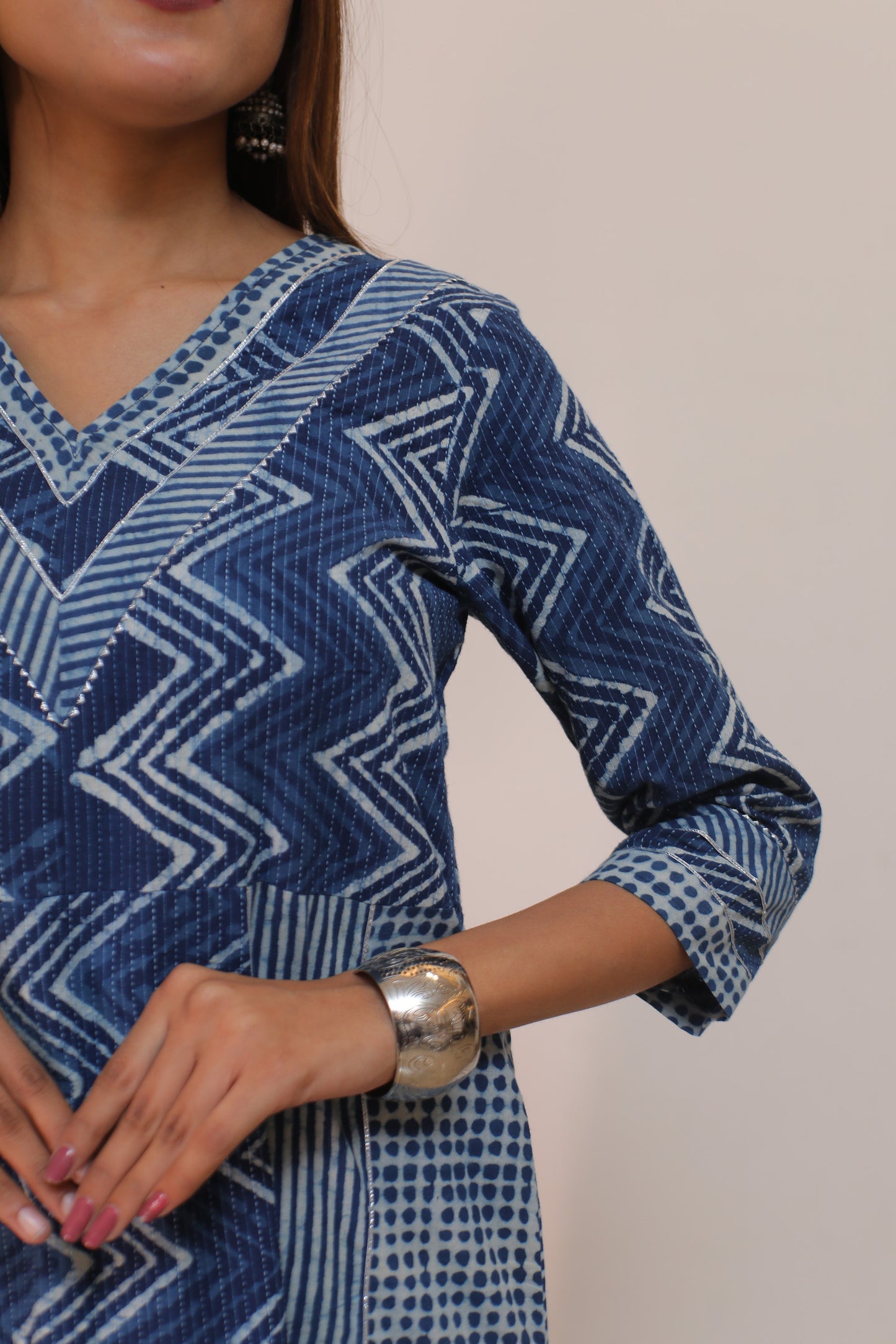 Indigo zigzag Kurta
