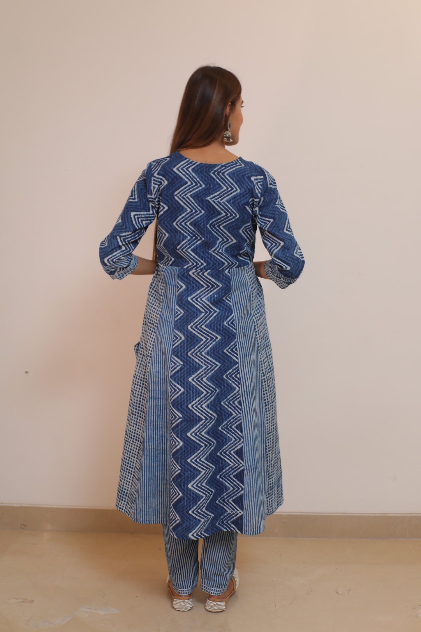 Indigo zigzag Kurta