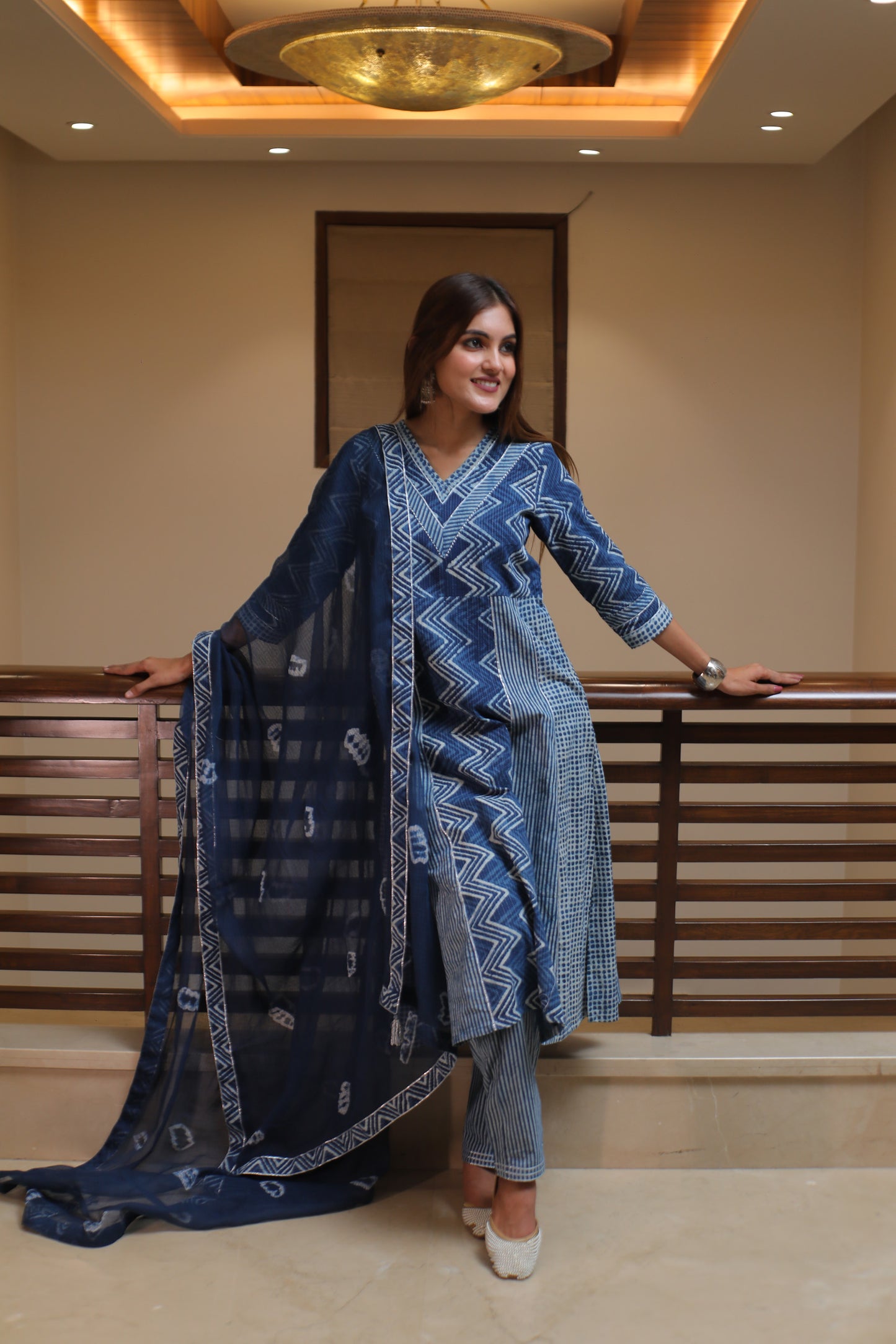 Indigo zigzag Kurta
