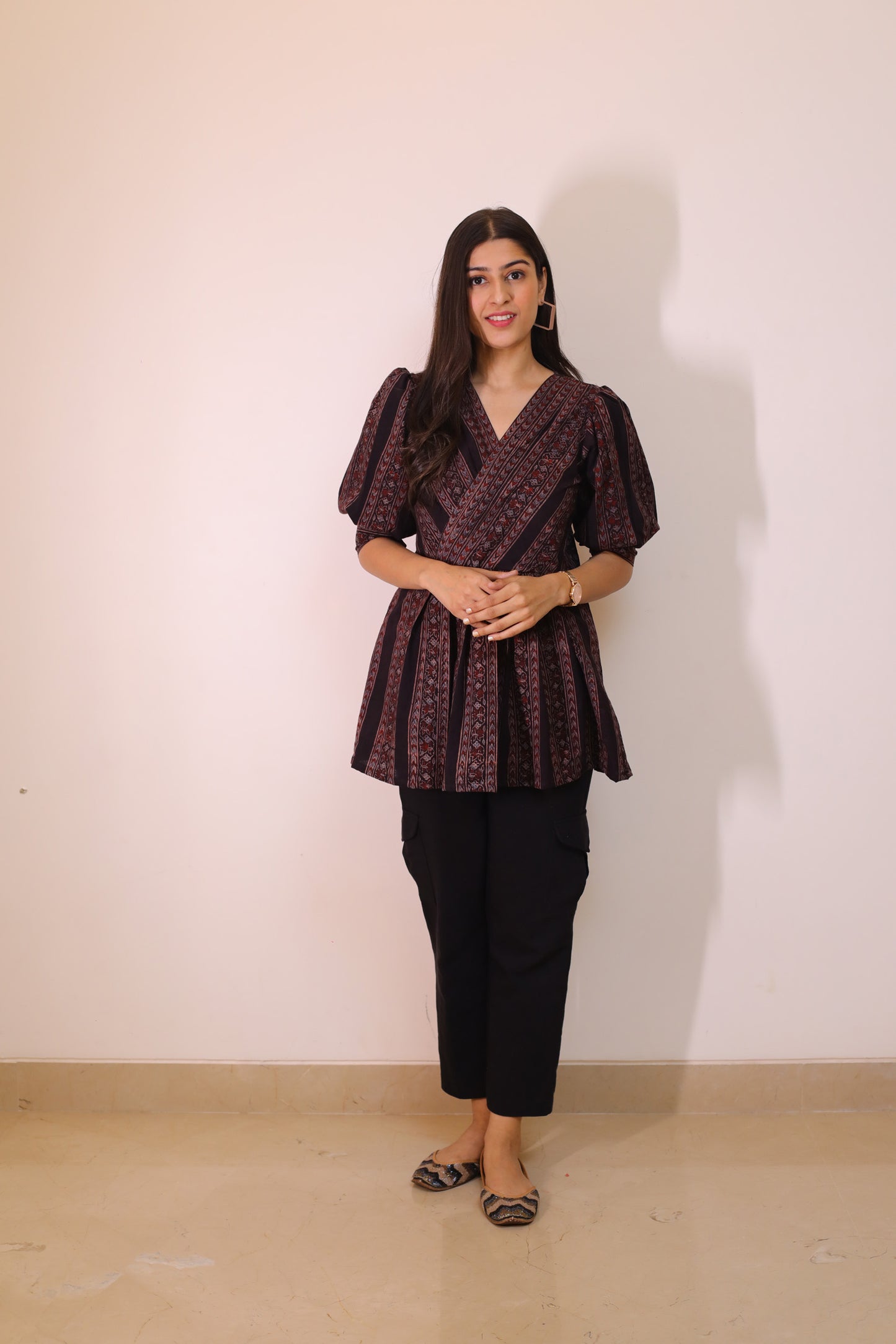 Black ajrakh top
