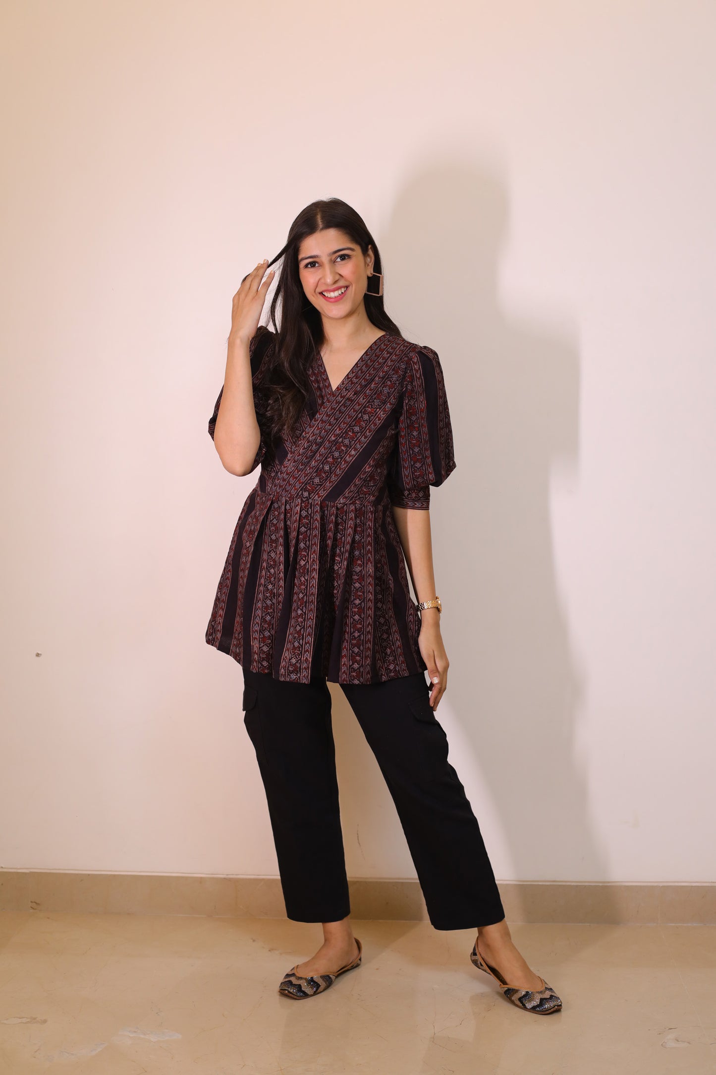 Black ajrakh top