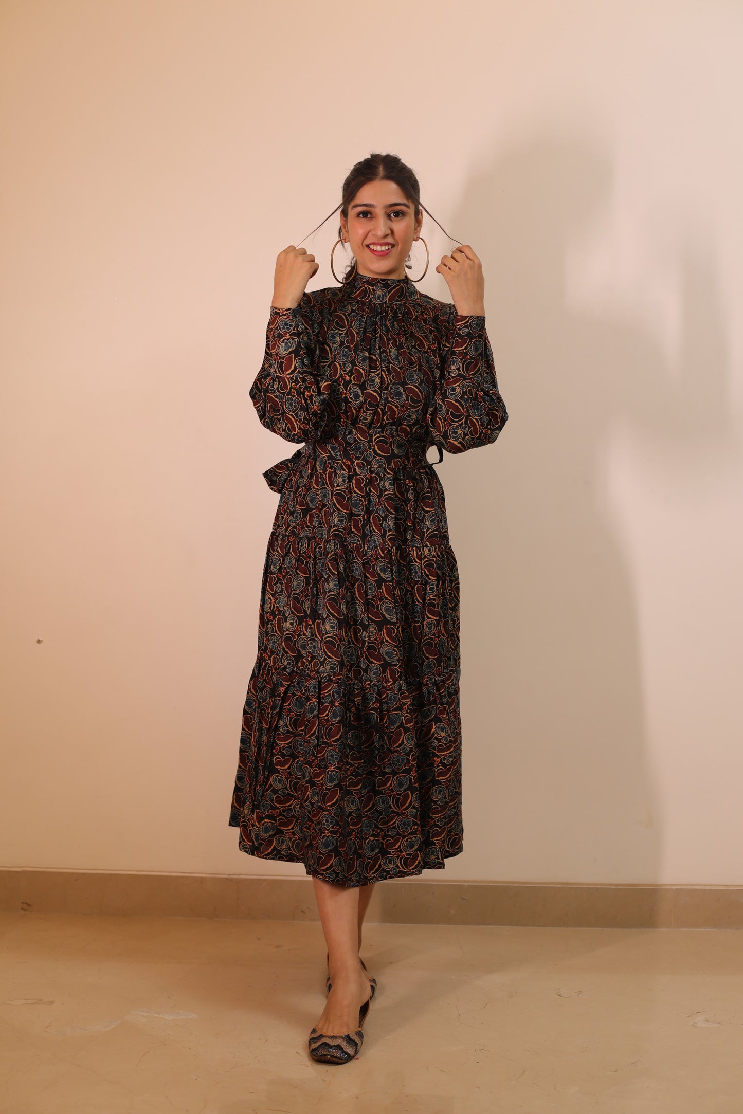 Black Modal Floral Dress