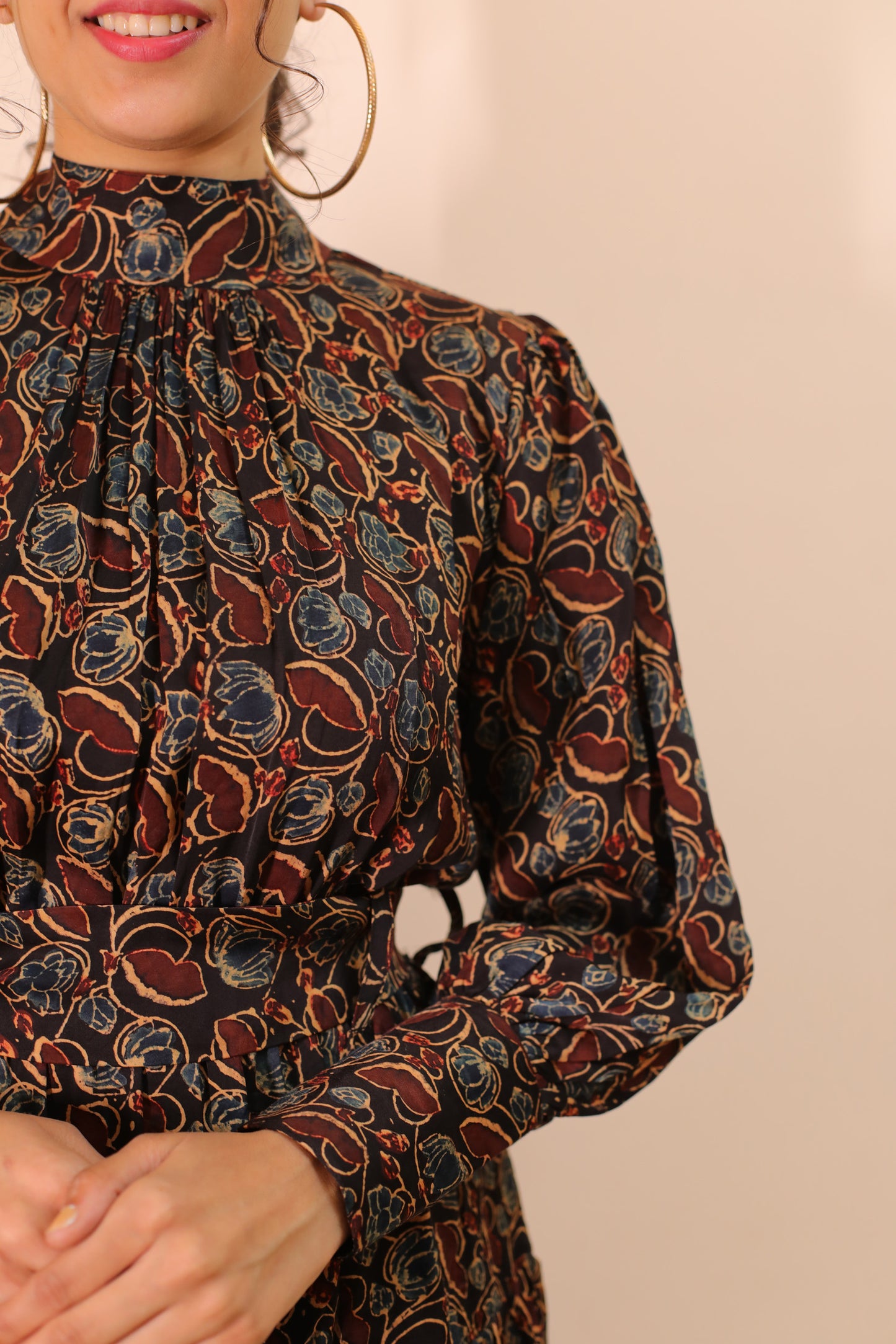 Black Modal Floral Dress