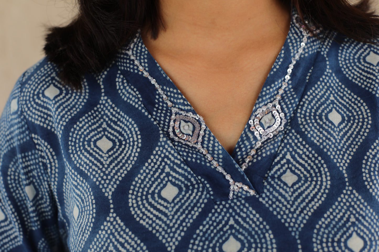 Indigo Beaded Suitset
