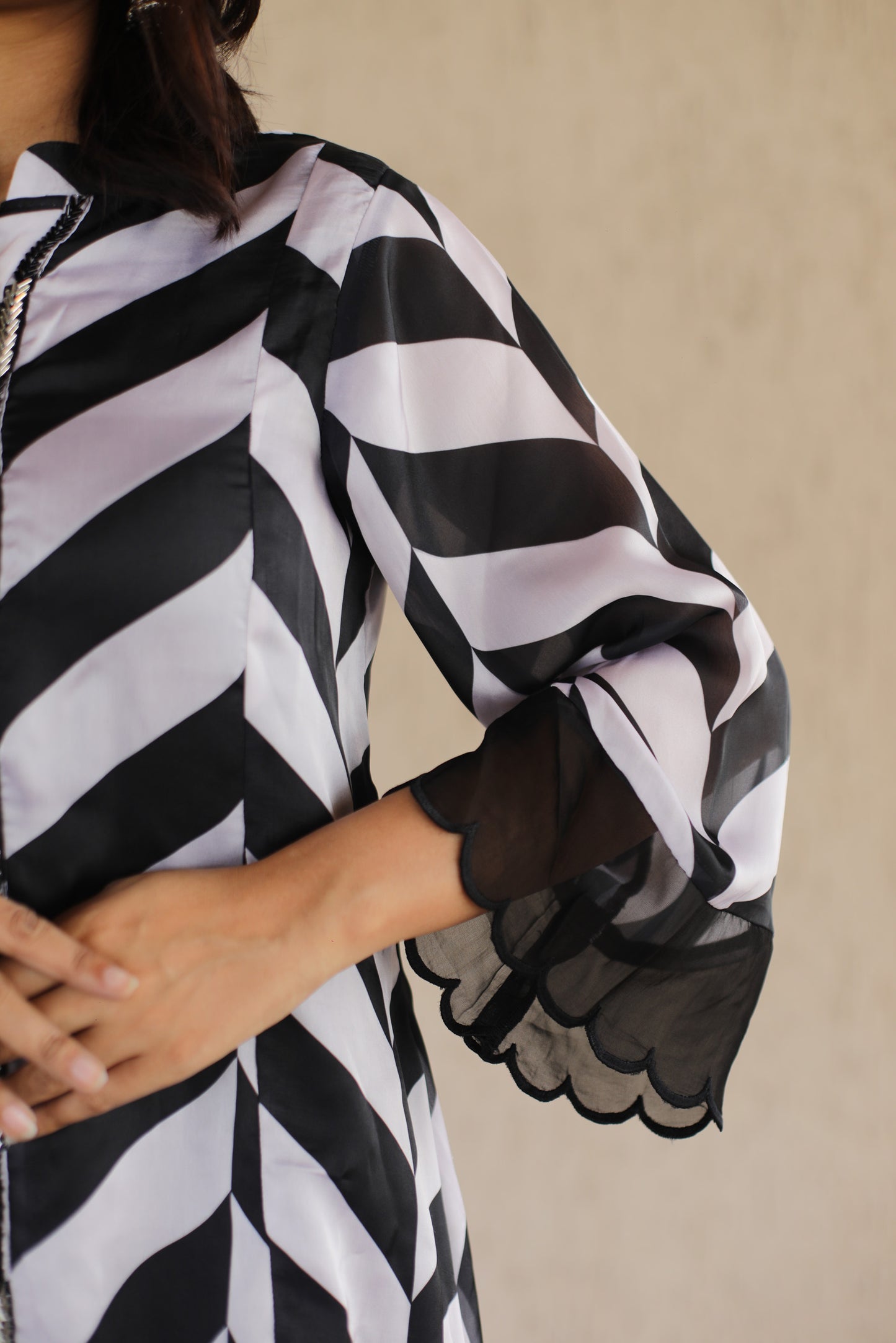 Black and white zigzag Co-ord set