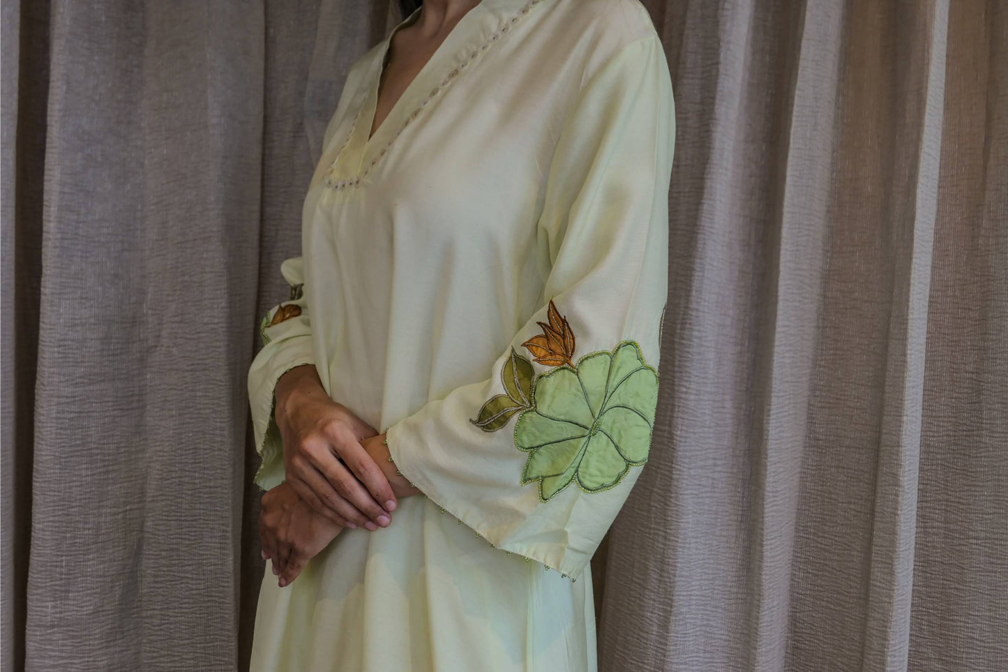 Green Cotton Patched Co-ord Set