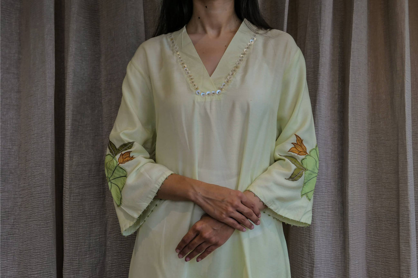 Green Cotton Patched Co-ord Set