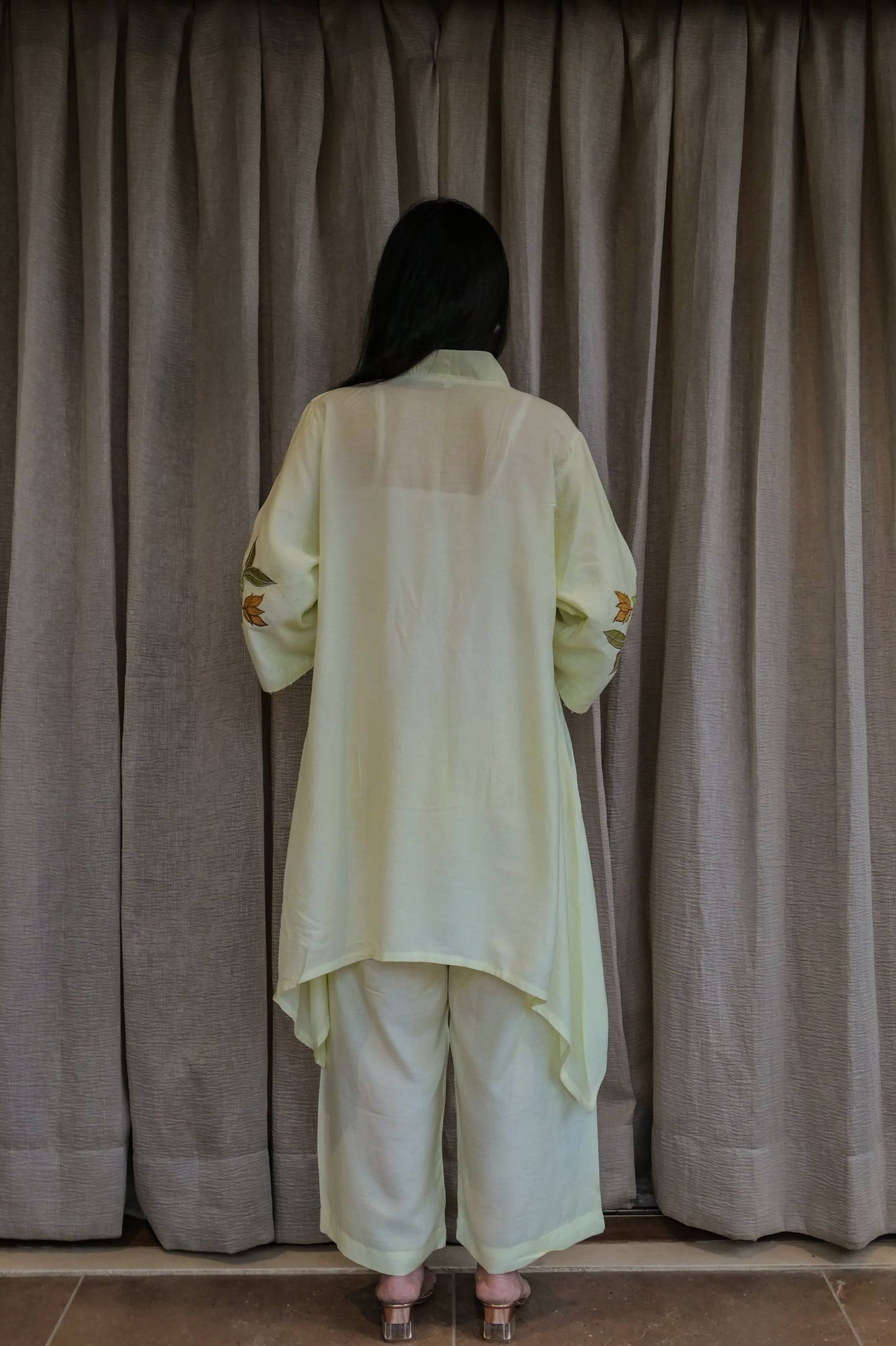 Green Cotton Patched Co-ord Set