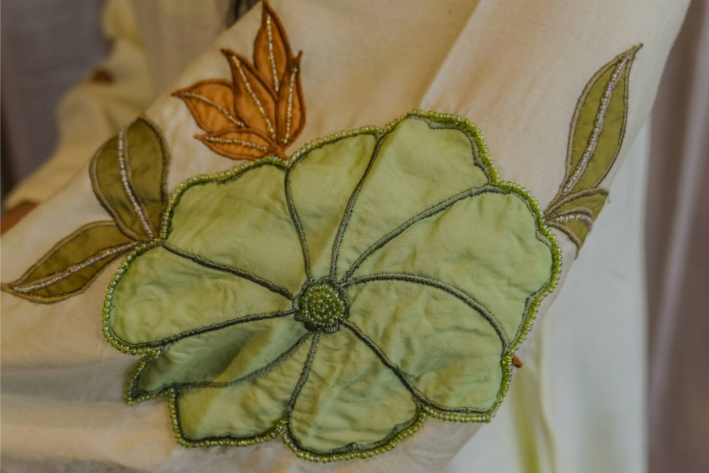 Green Cotton Patched Co-ord Set
