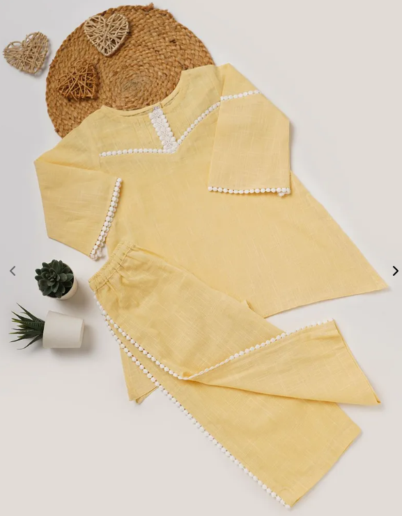 Blue and Yellow lace Co-Ord set  - Mother Daughter