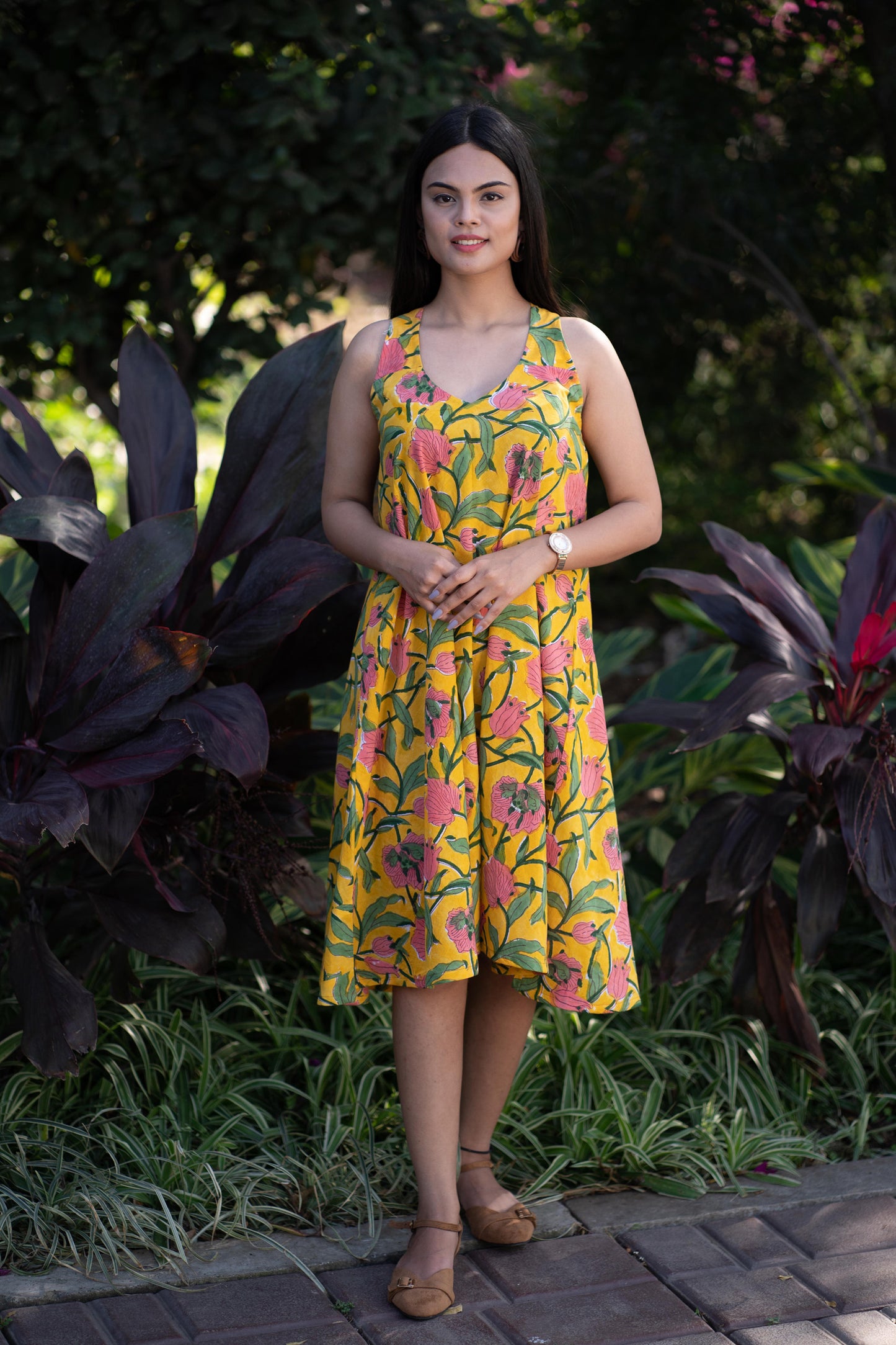Yellow Halter neck Dress