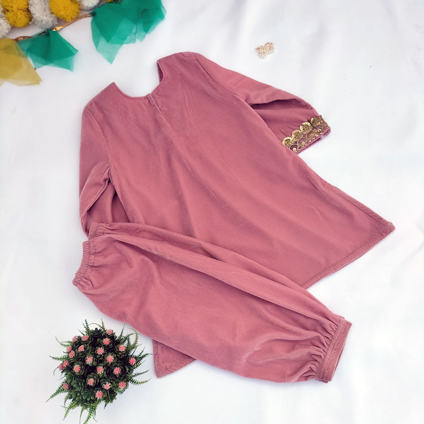 Pink Velvet Cordset for Kids
