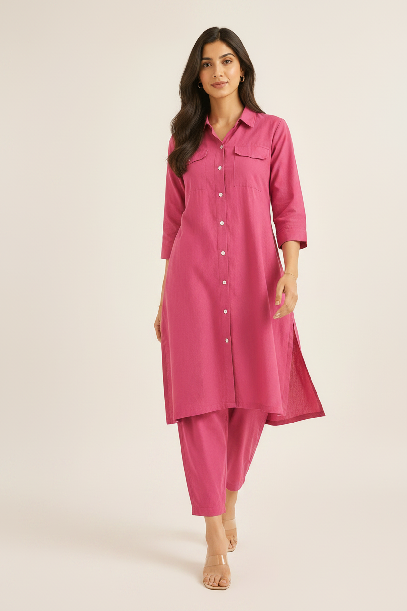 Pastel Pink Cotton Cordset