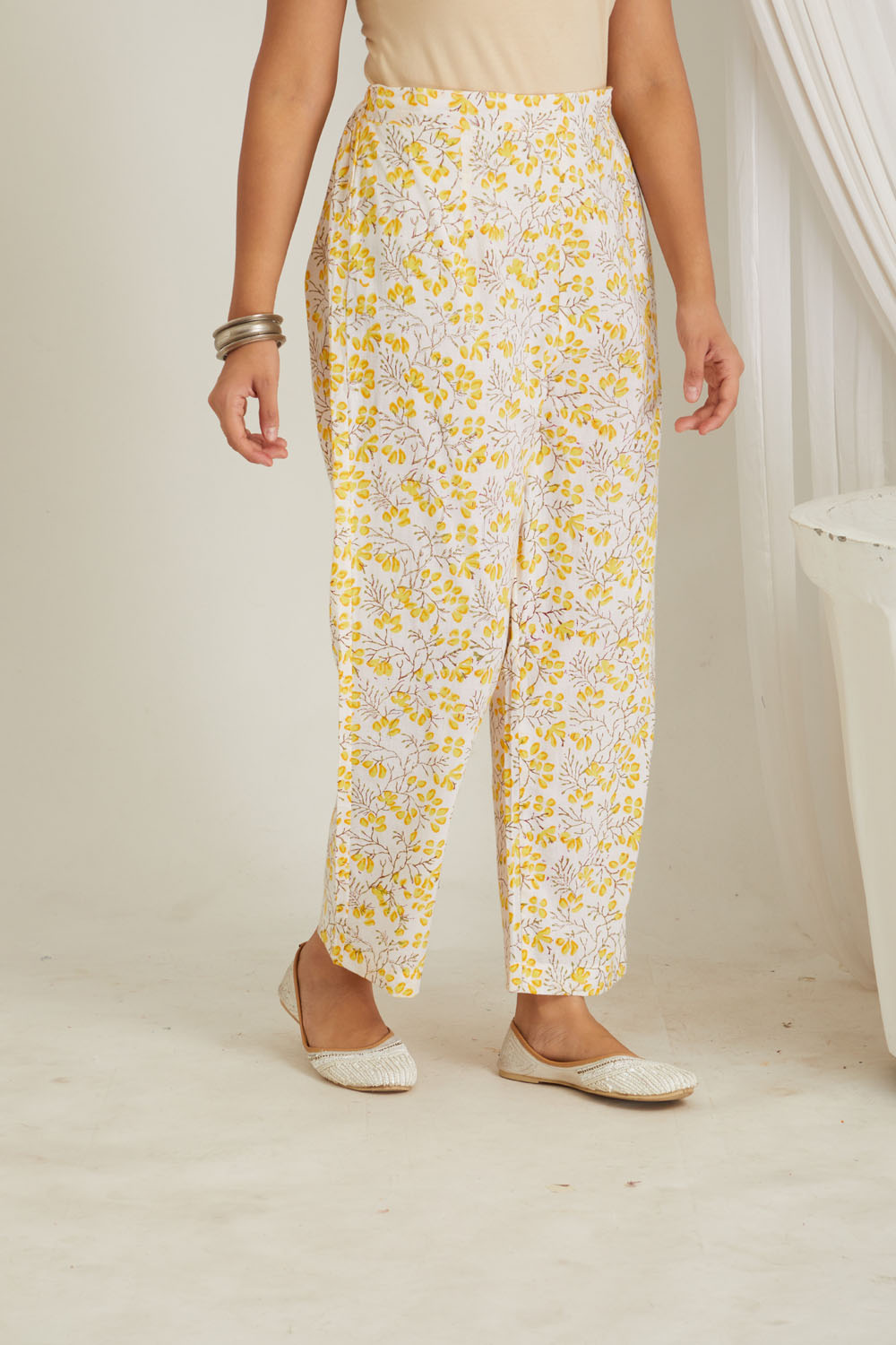 Yellow And White Floral Co-ord Set